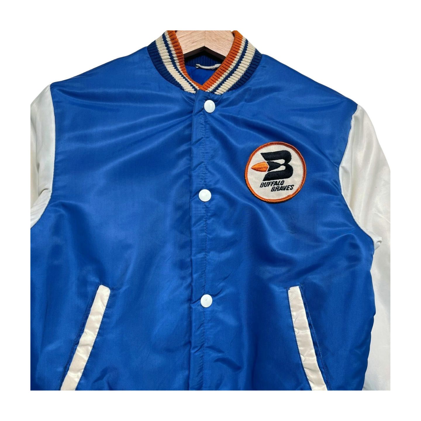 NBA × Vintage Vintage 70s NBA Buffalo Braves Blue Satin Jacket Kids Size Size US XXS / EU 40 - 2 Thumbnail
