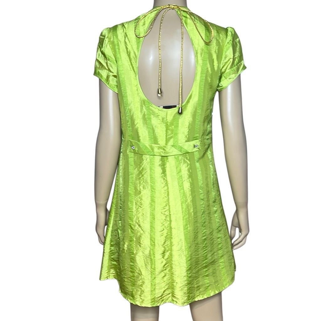 SikSilk Megan Silk Mini Green Lime Dress (019) Size S / US 4 / IT 40 - 7 Thumbnail