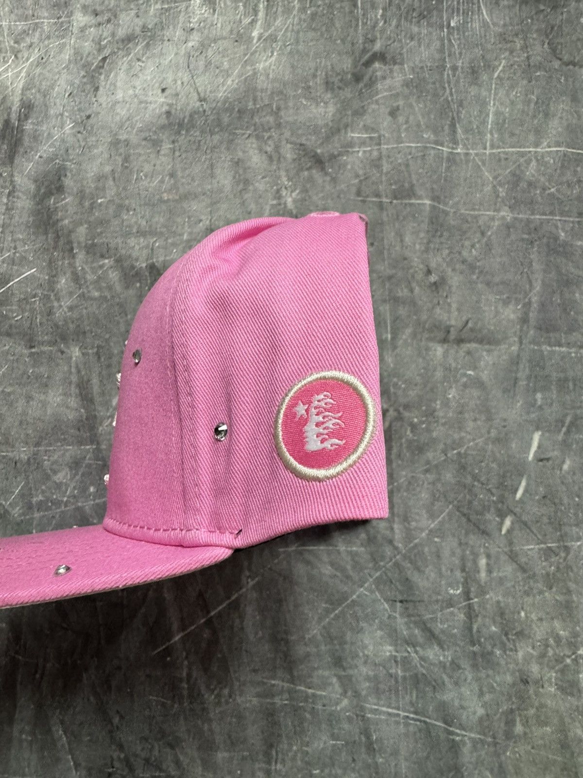 HELLSTAR Hellstar Logo with Rhinestones Snapback Hat in Pink Size ONE SIZE - 4 Thumbnail