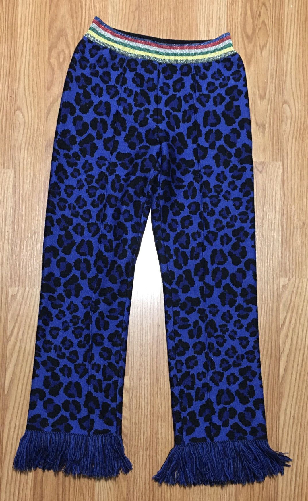 Alanui ALANUI Virgin Wool Blue Leopard Print Pants Sz XS Size 25" / US 0 / IT 36 - 9 Thumbnail