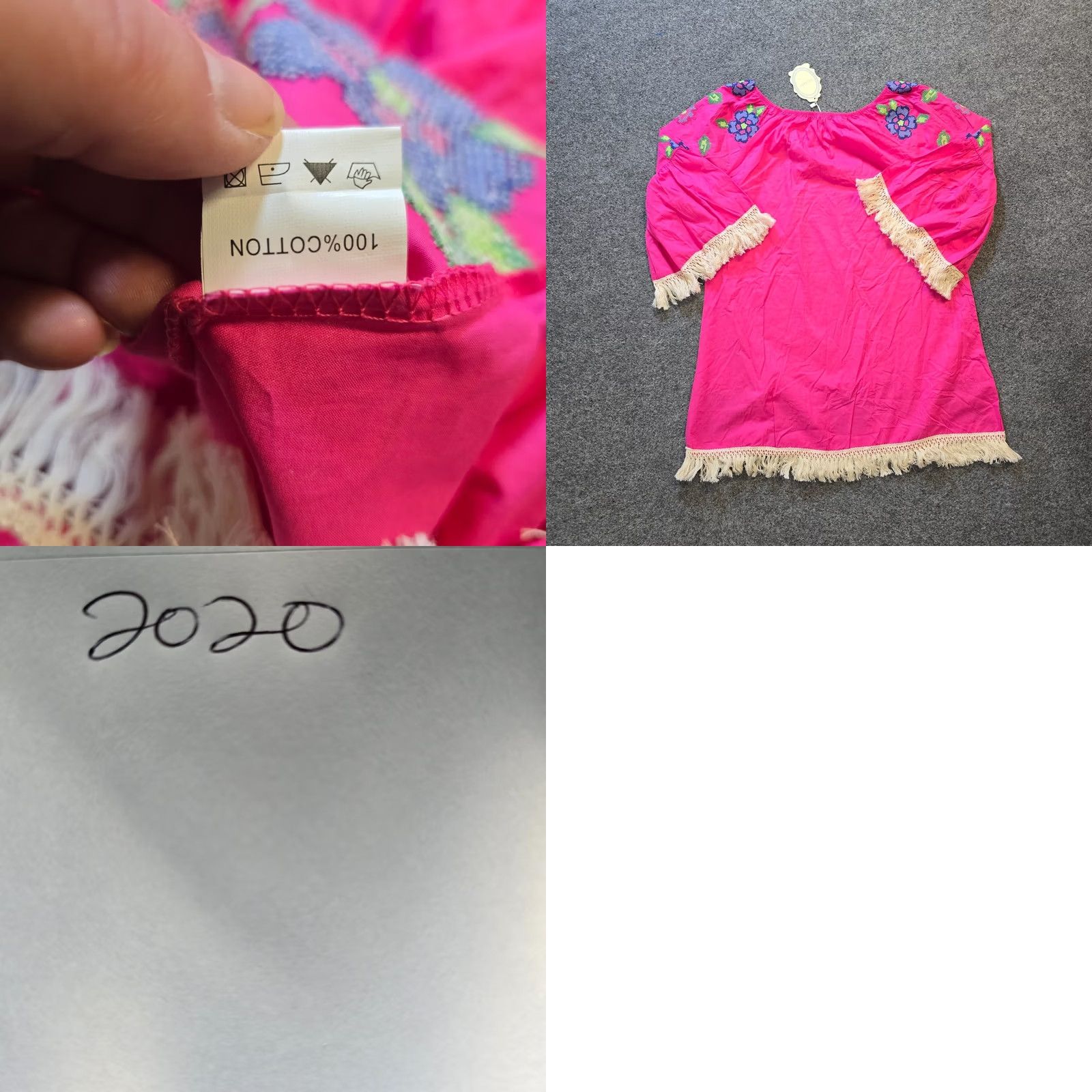 Pinko Velzera Dress Women Size Small Pink Embroidered Fringe Off Shoulder Beach Casual - Womens Fashion Size S / US 4 / IT 40 - 8 Thumbnail