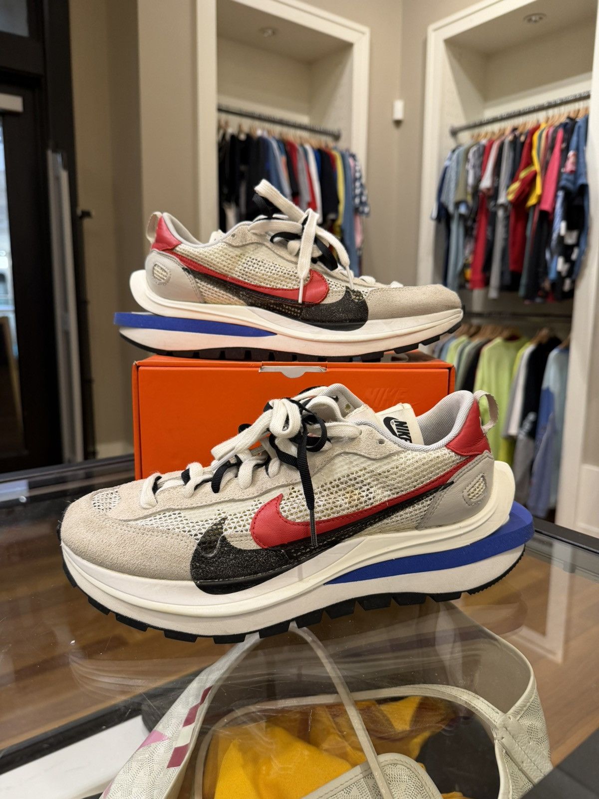 Nike × Sacai Nike Vaporwaffle ‘Sacai Sport Fuchsia Game Royal’ Size US 9.5 / EU 42-43 - 3 Thumbnail