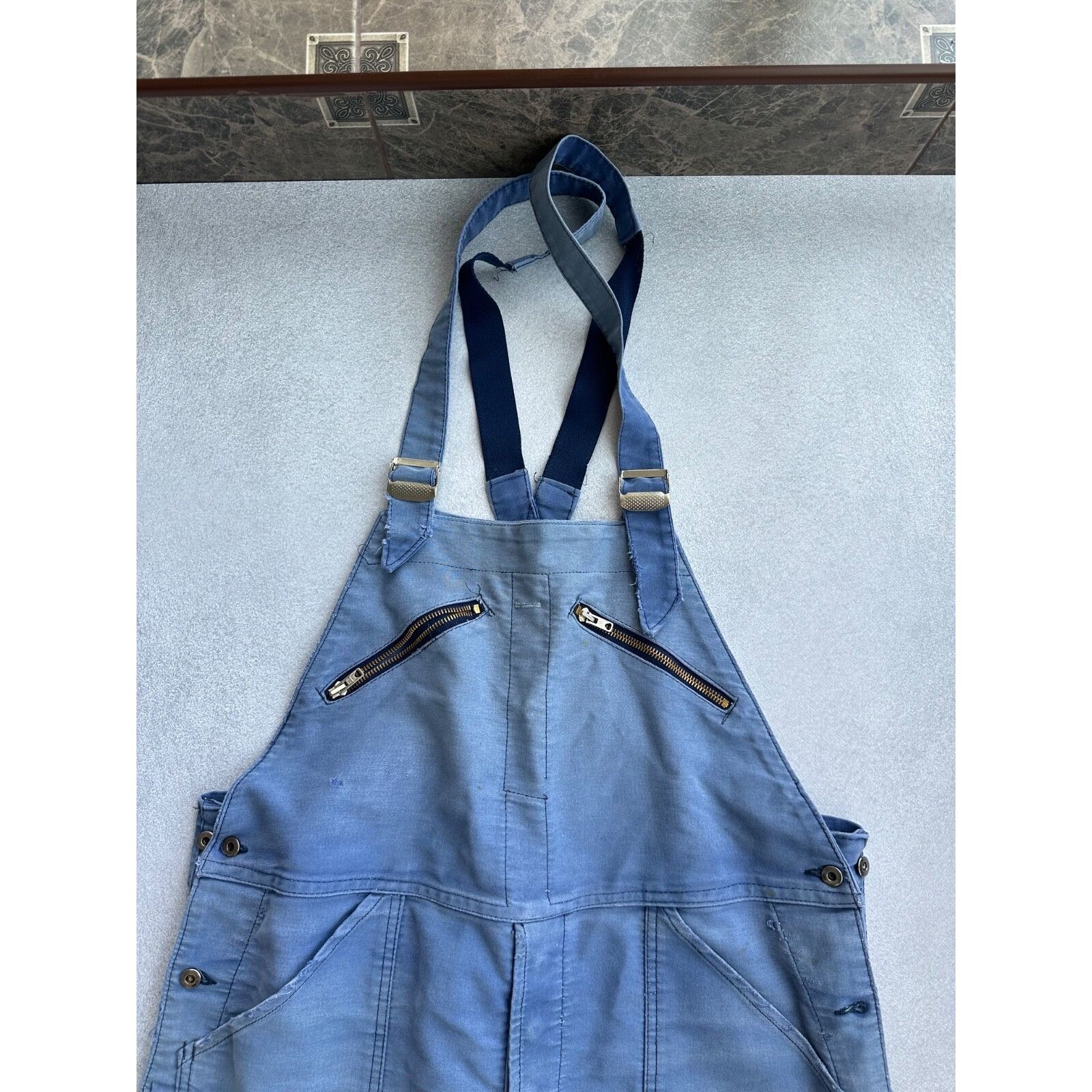 Vintage VTG Adolph Lafont French Workwear Overall Suit 60-70s Size 54L - 5 Thumbnail