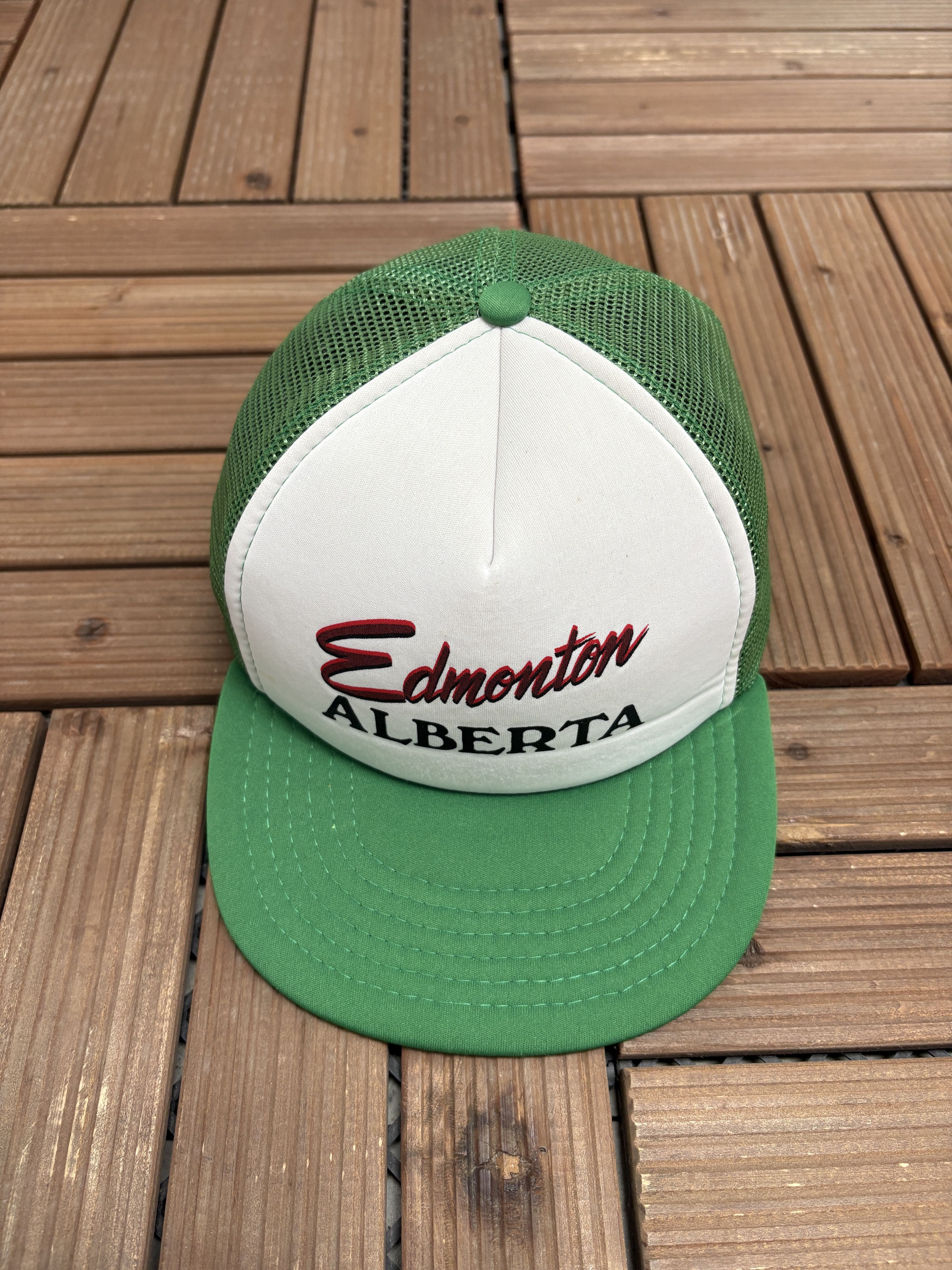 Vintage Edmonton, Alberta Vintage White Trucker Snap Back Hat Cap Size ONE SIZE - 2 Thumbnail