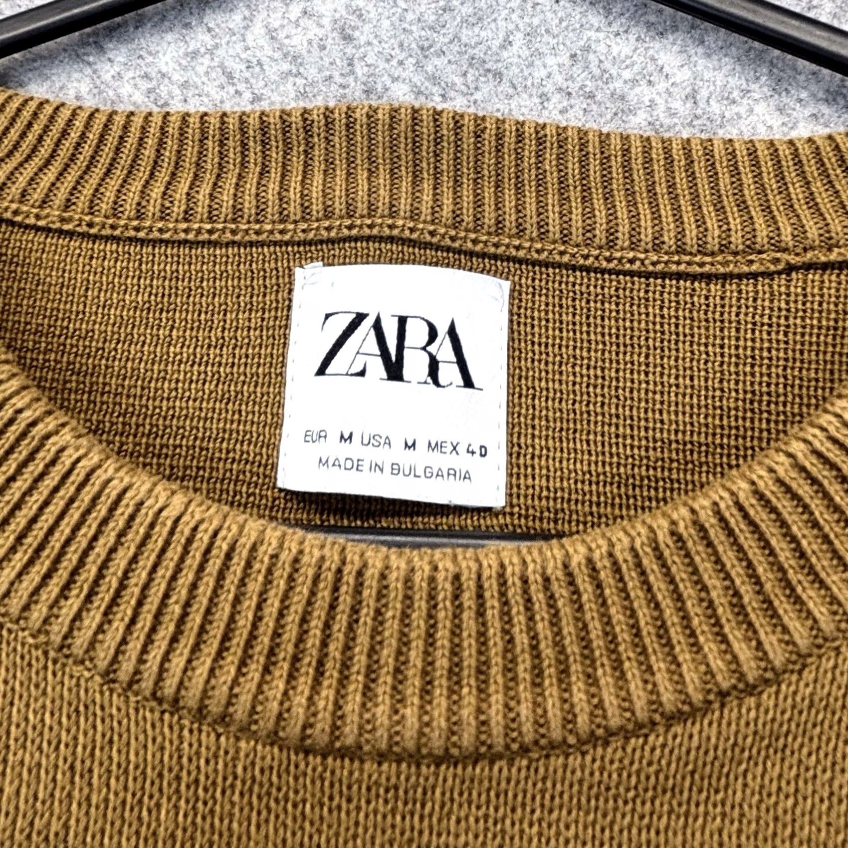 Zara Zara Jumper Mens Medium Mustard Crew Neck Pullover Long Sleeve Regular Cotton Size US M / EU 48-50 / 2 - 3 Thumbnail