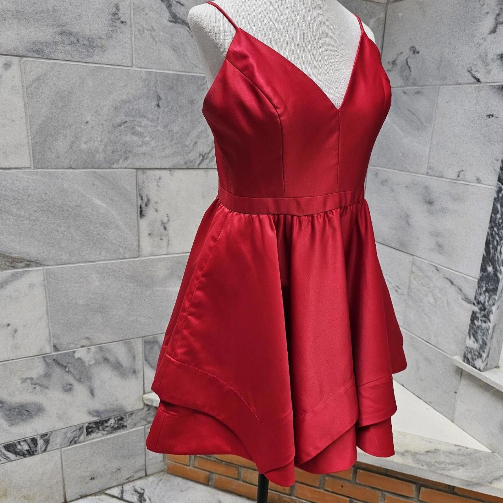 Designer Blondie Nites Women's Red Formal Dress Size XL / US 12-14 / IT 48-50 - 2 Thumbnail
