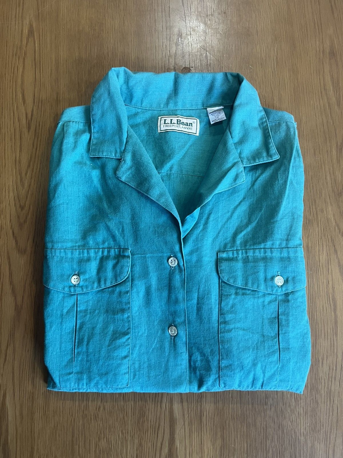 L.L. Bean Vintage L.L.Bean 2 Pocket Linen 15% Shirt Size XL / US 12-14 / IT 48-50 - 1 Thumbnail