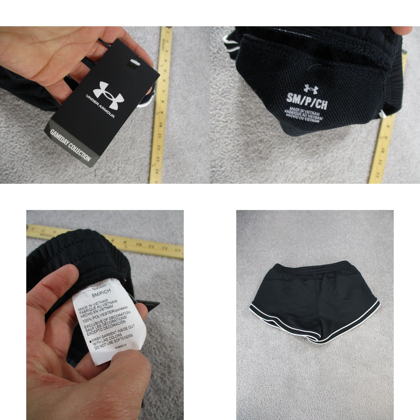 Under Armour VINTAGE Under Armour Athletic Shorts Womens Small Black White Trim Army Black Knights Activewear Running & Training 90s Mens Size 28" / US 6 / IT 42 - 8 Thumbnail
