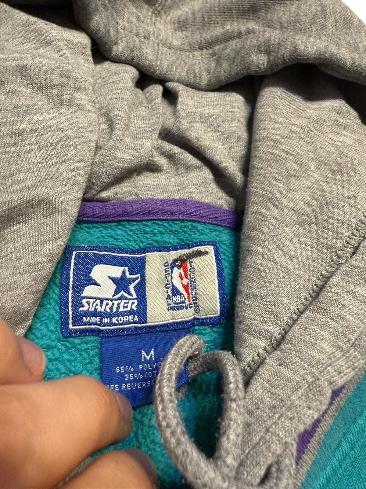 Unsound Rags 80's 90's Vintage Starter Hoodie Charlotte Hornets Size US L / EU 52-54 / 3 - 3 Thumbnail