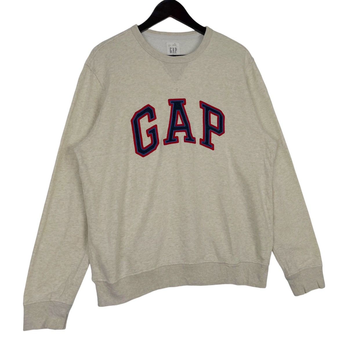 Gap × Vintage Vintage GAP Crewneck Sweatshirt Cream Pullover Jumper Size Size US M / EU 48-50 / 2 - 3 Thumbnail