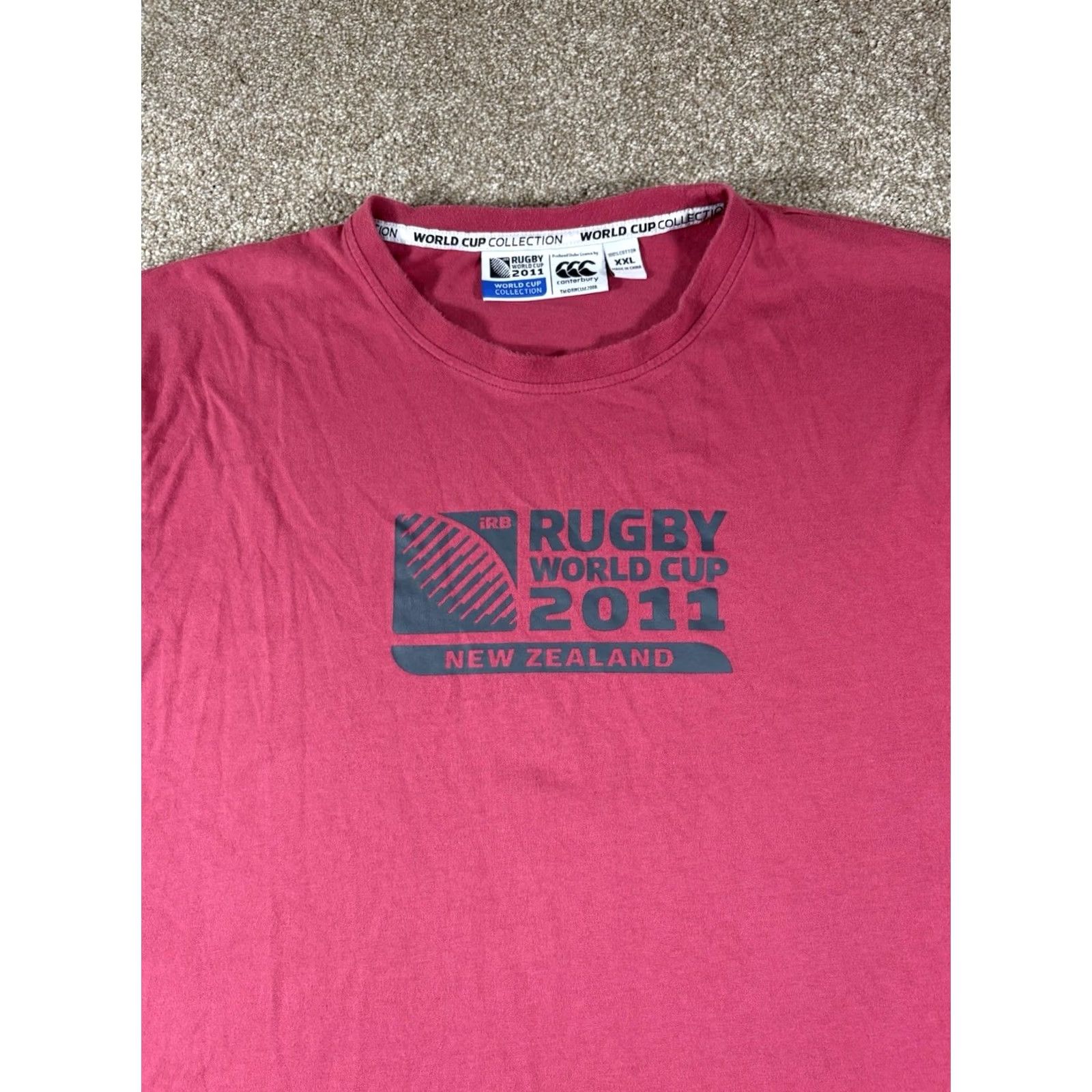 Vintage Canterbury T-Shirt Red Graphic New Zealand Rugby World Cup 2011 Adult XXL Unisex Size US XXL / EU 58 / 5 - 2 Thumbnail