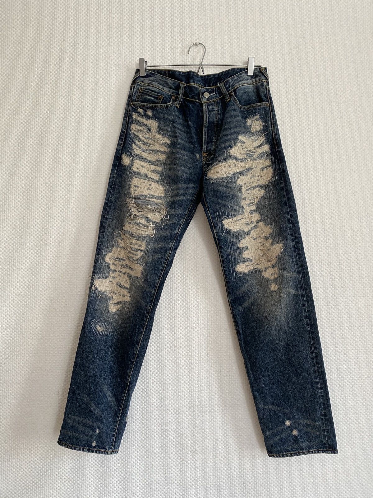 Evisu Evisu Distressed Jeans Size US 33 - 6 Thumbnail