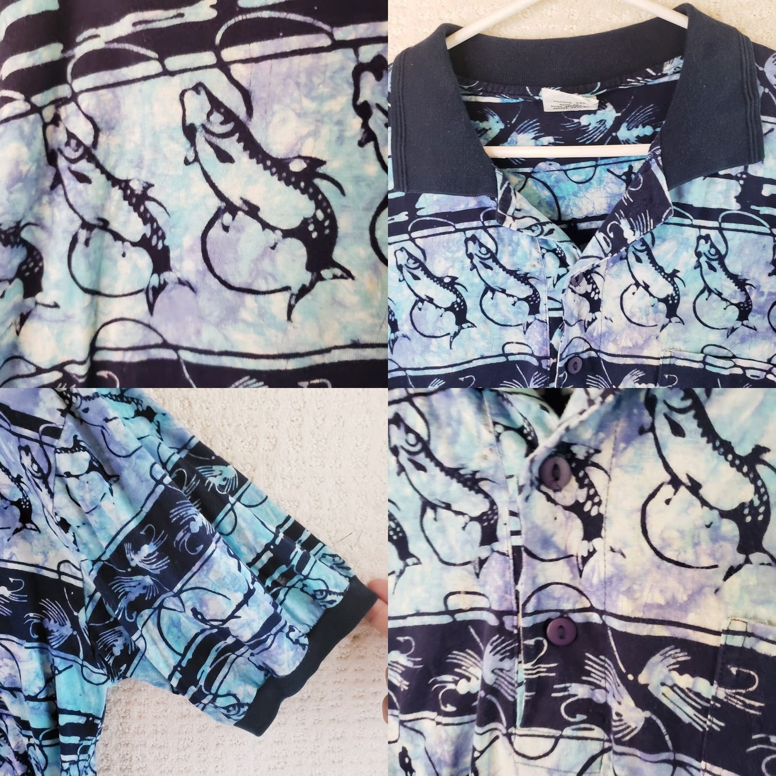 Vintage Rum Reggae Polo Shirt Mens XXL Short Sleeve Cotton Fly Fish Printed Blue Black Size US XXL / EU 58 / 5 - 8 Thumbnail