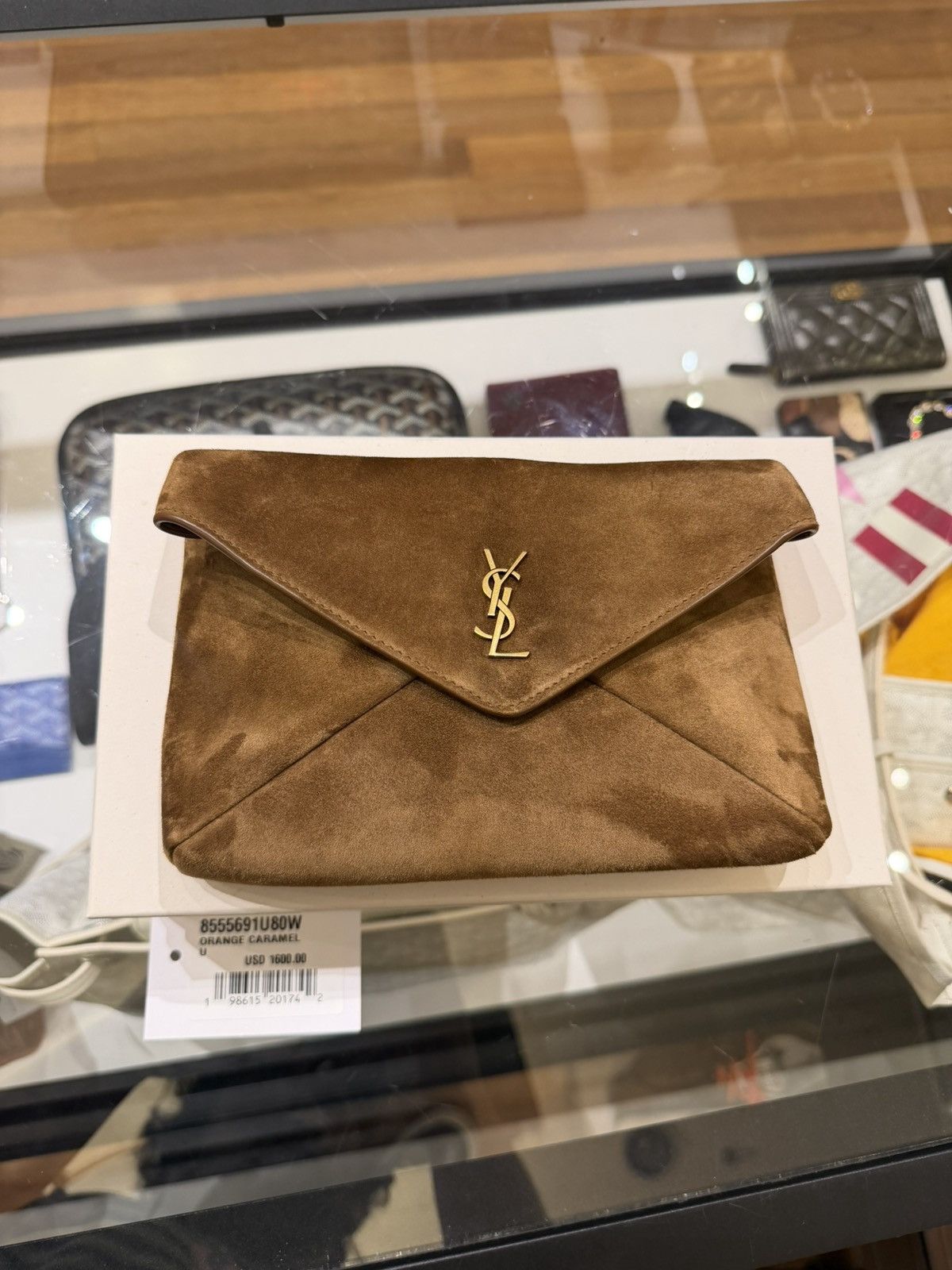 Saint Laurent Paris Saint Laurent Cassandre Envelope Suede Shoulder Bag Size ONE SIZE - 3 Thumbnail