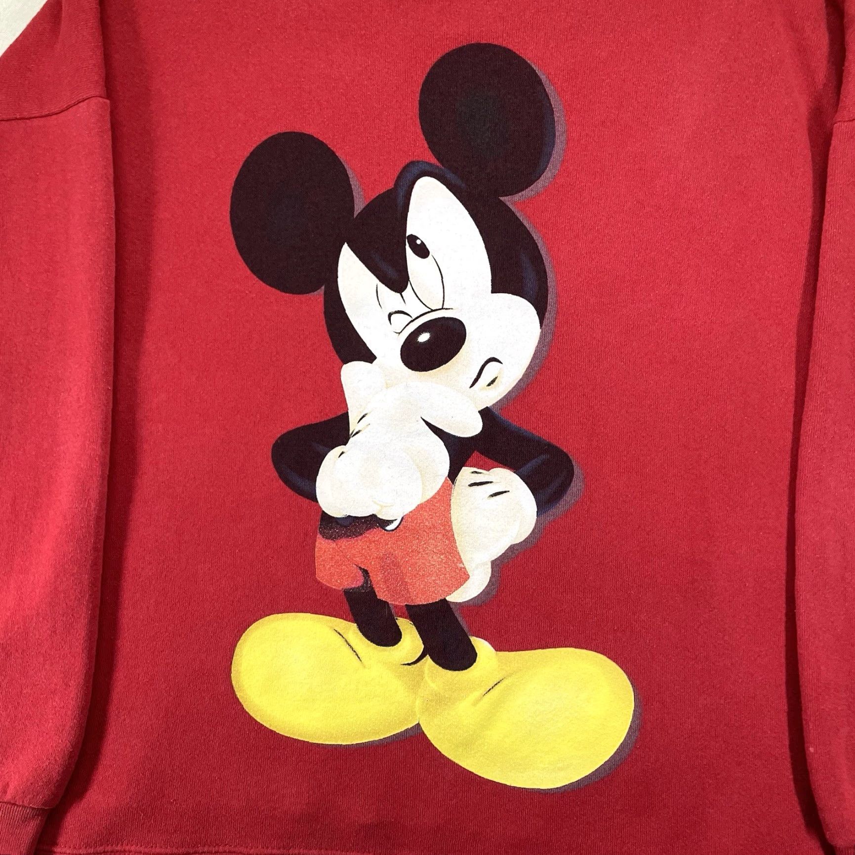 Mickey Unlimited VINTAGE Mickey Unlimited Sweatshirt Large Red Crew Neck Pullover Graphic Print 90s Mickey Mouse Funny Face Classic Fit Men Size US L / EU 52-54 / 3 - 3 Thumbnail