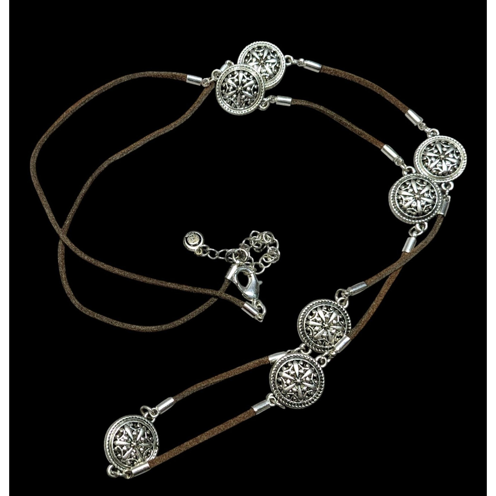 Other 1946 collection Brown And Silver Tone Medallion Station Neck Size ONE SIZE - 1 Thumbnail