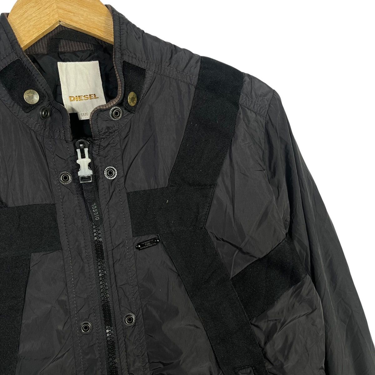 Diesel Diesel Technical Nylon Bomber Jacket Black Strap Panel ZipUp Size US S / EU 44-46 / 1 - 5 Thumbnail