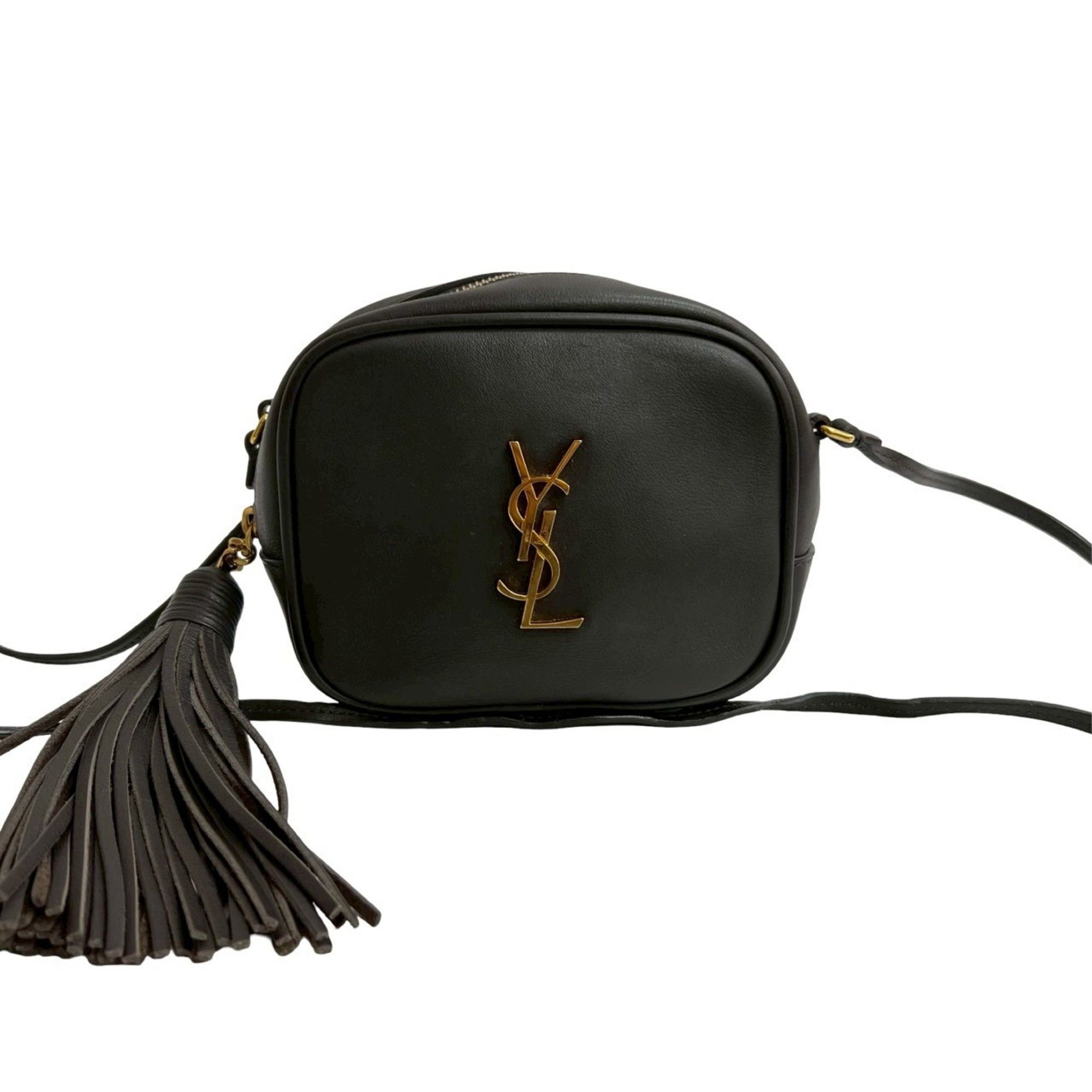 Yves Saint Laurent Yves Saint Laurent SAINT LAURENT PARIS YSL Logo Tassel Leather Mini Shoulder Bag/Pochette in Brown (14276) Size ONE SIZE - 1 Thumbnail