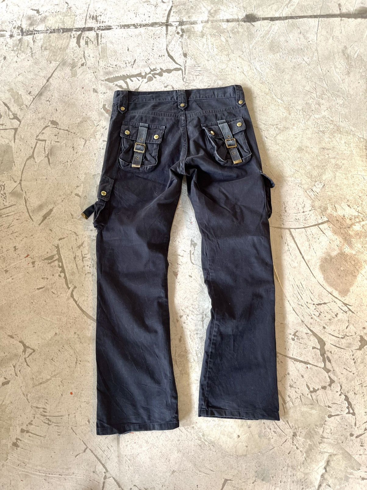 Tete Homme Tete Homme black cargo flare leg pants style LGB Size US 32 / EU 48 - 2 Thumbnail