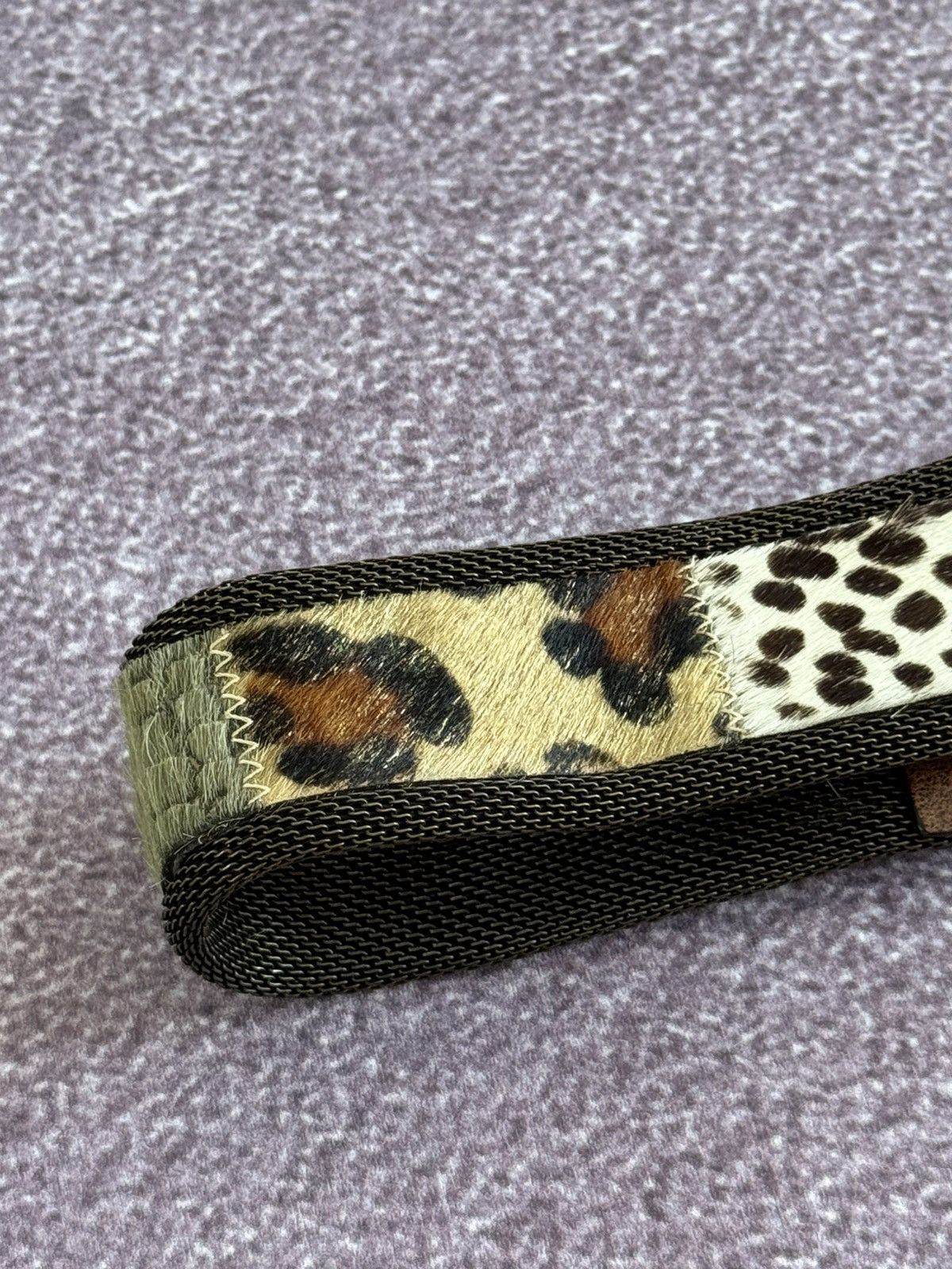 Japanese Brand Vintage Faux Fur Glamour Y2K Bb Simons Style Metal Belt Size ONE SIZE - 10 Thumbnail