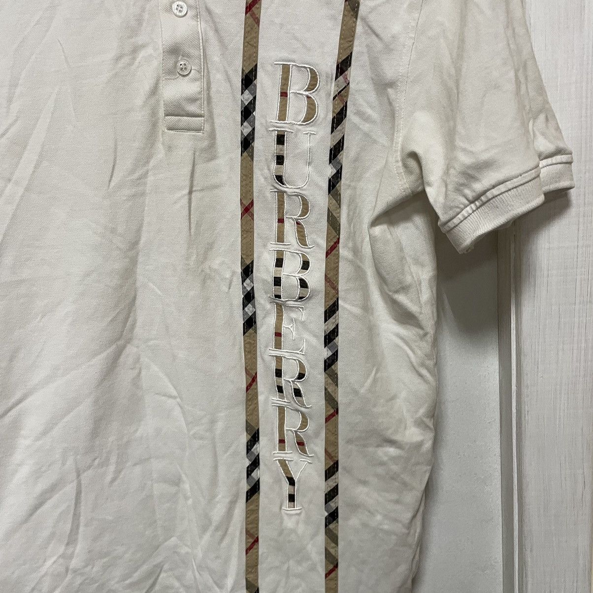 Band Tees Nova check BURBERRY Polo Tee Shirt old money big logo Size US M / EU 48-50 / 2 - 2 Thumbnail