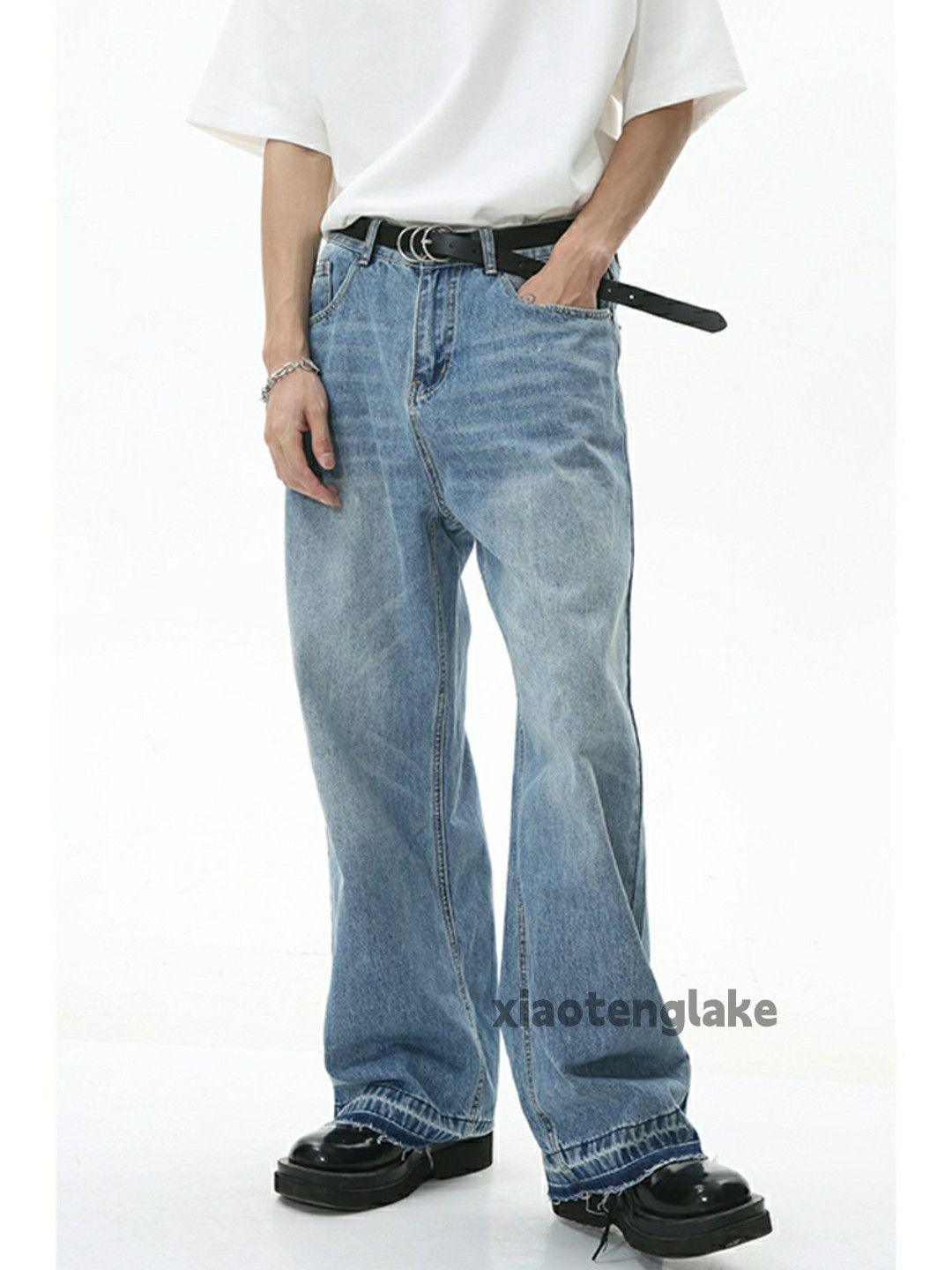 Jean × Vintage washed faded cleanfit yuppie loose baggy jeans Size US 32 / EU 48 - 1 Thumbnail