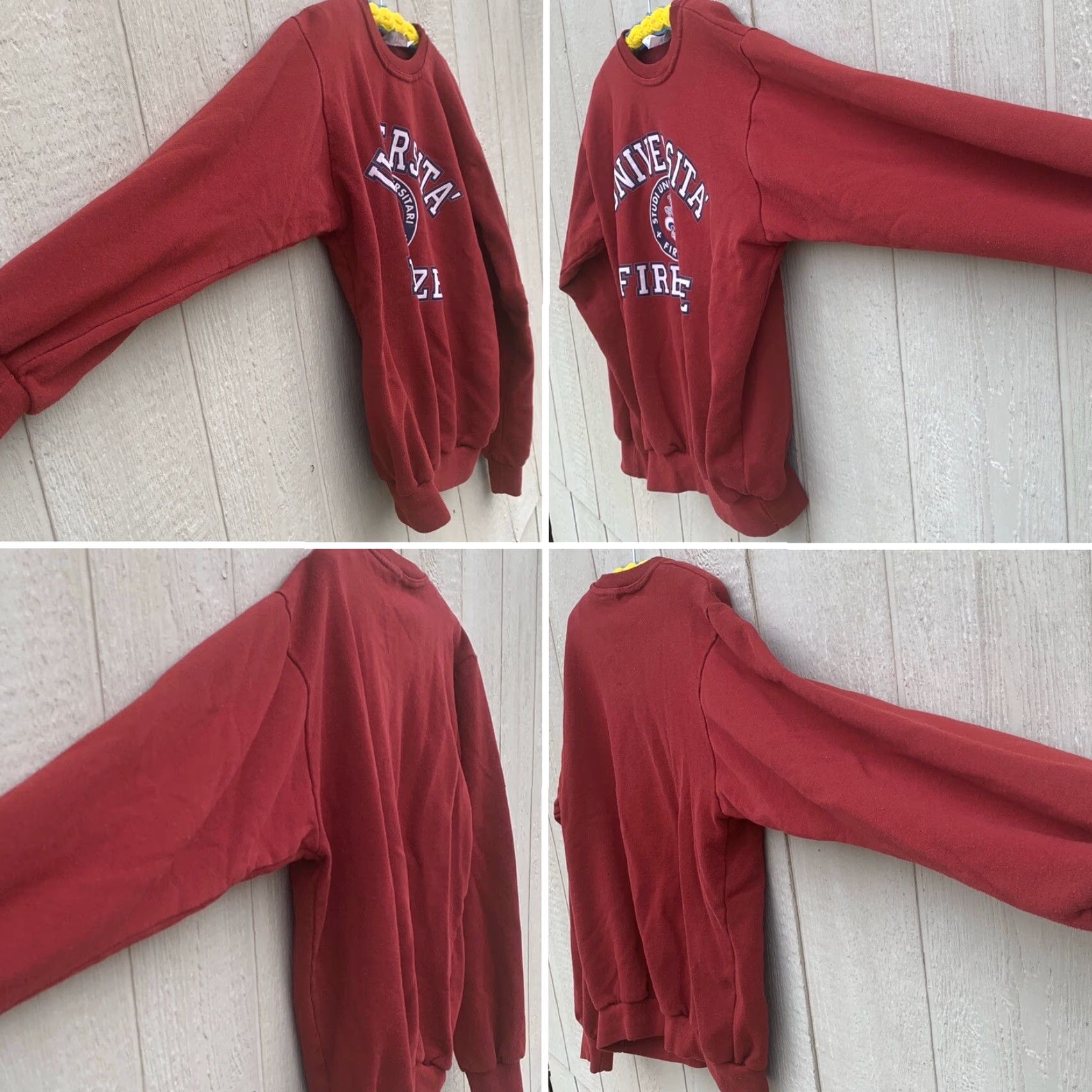 Spell VINTAGE Universita Firenze Sweatshirt Made in Italy L Logo Spell out Mens Sweatshirt Crew Neck Red 90s University Graphic Print Size US L / EU 52-54 / 3 - 2 Thumbnail