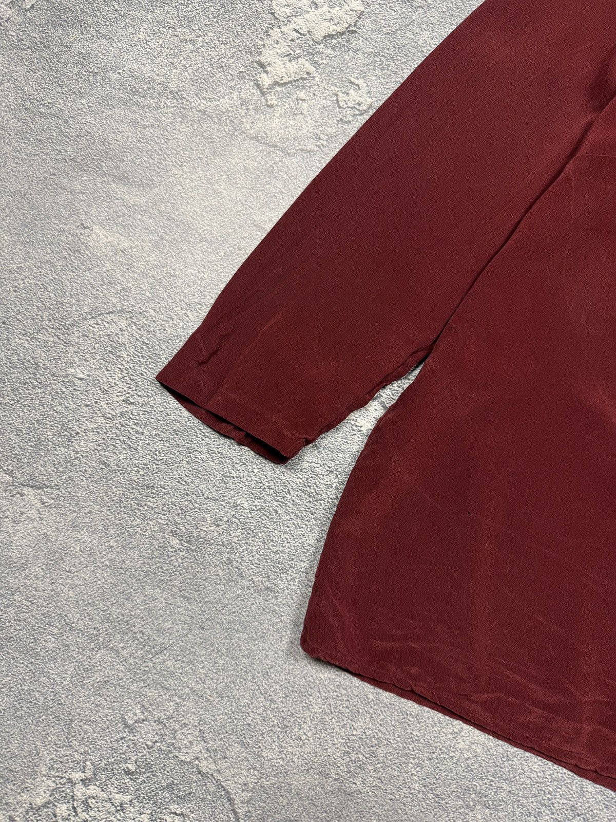 Sezane SEZANE Burgundy Silk Blouse Shirt Size XS / US 0-2 / IT 36-38 - 3 Thumbnail
