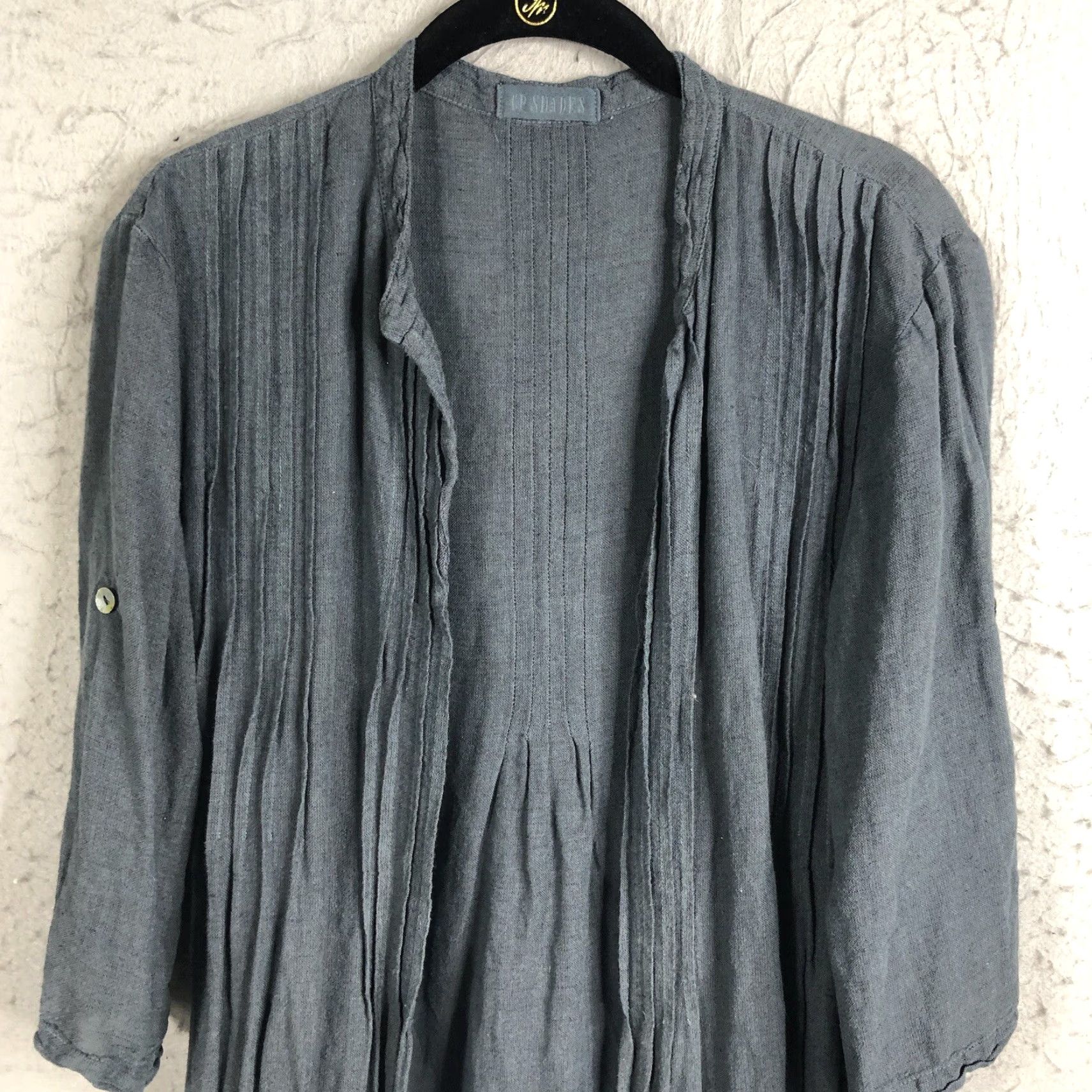 Vintage VINTAGE CP Shades Cardigan Women Small Charcoal Linen Blend Lagenlook Boho Minimalist Shirt? (wait) Size S / US 4 / IT 40 - 3 Thumbnail