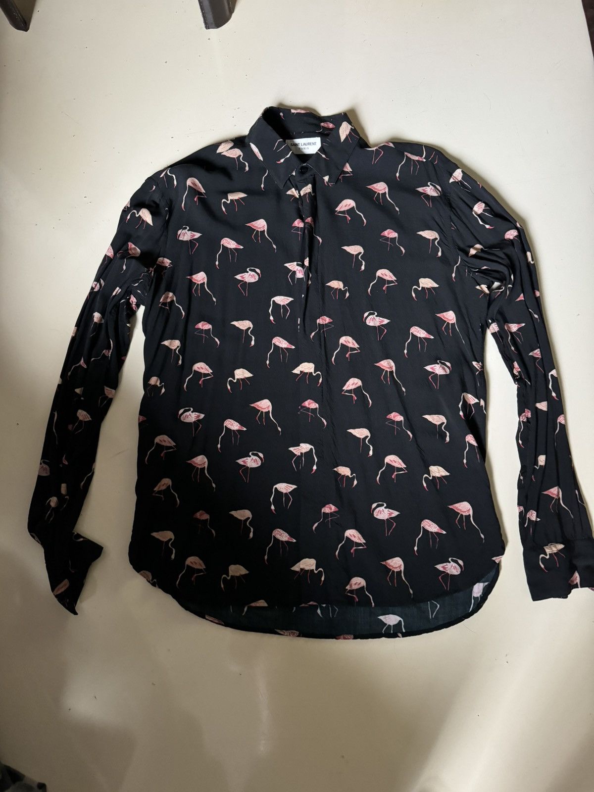 Saint Laurent Paris Saint Laurent Paris Flamingo Shirt Medium Size US M / EU 48-50 / 2 - 1 Thumbnail