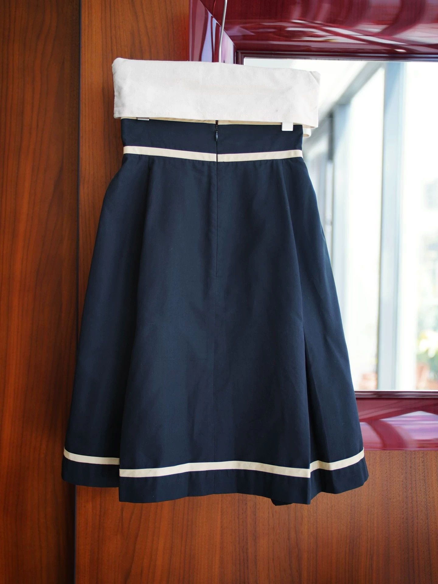 Yves Saint Laurent YSL Silk-Cotton Blend Color Blocked Umbrella Skirt XS Size 25" / US 0 / IT 36 - 7 Thumbnail