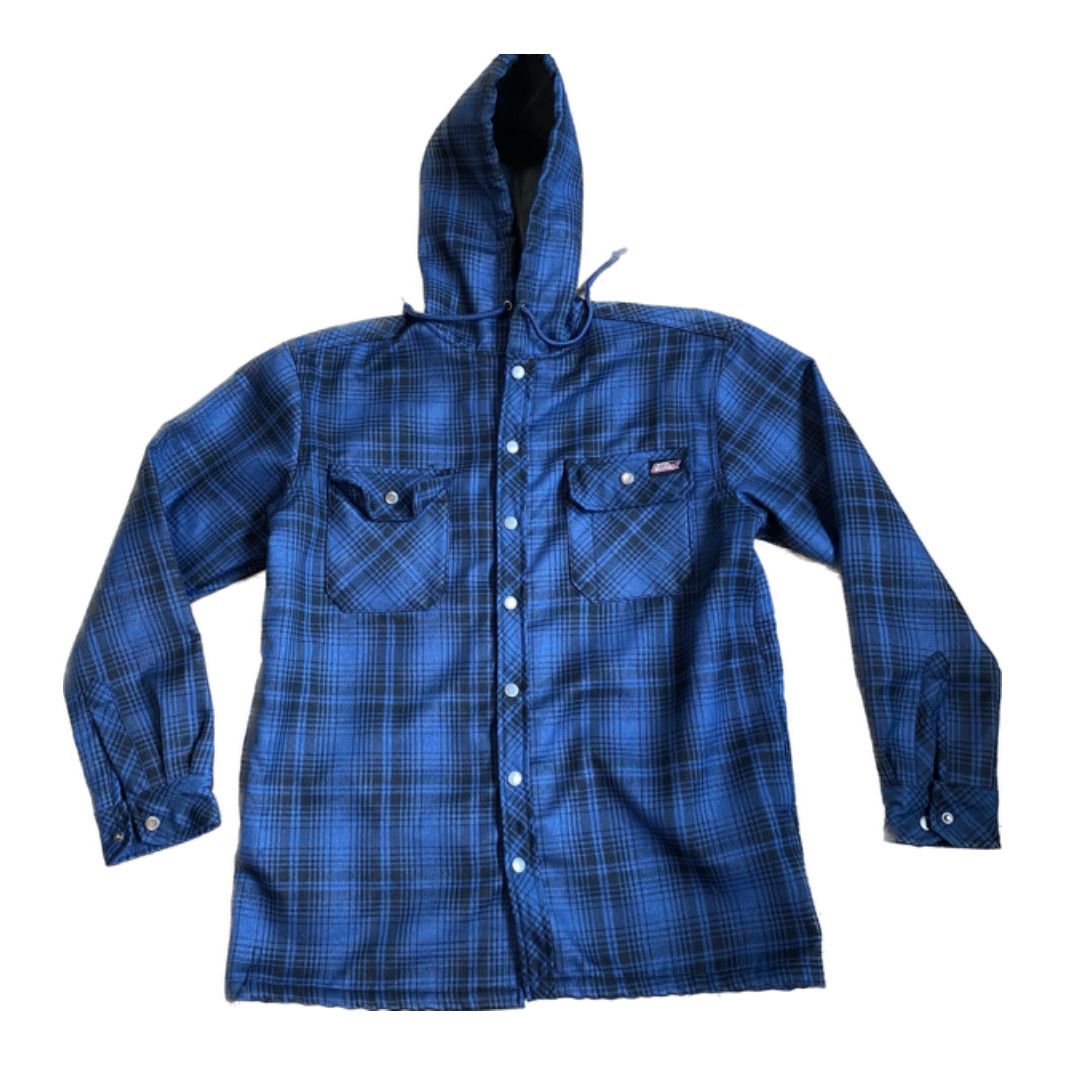 Dickies Dickies Polar Lined Fleece Shirt Jacket Blue Plaid | Grailed