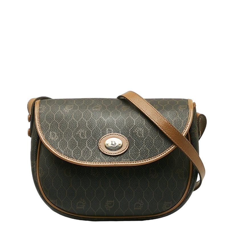 image of Dior Honeycomb Shoulder Bag in Brown, Women's