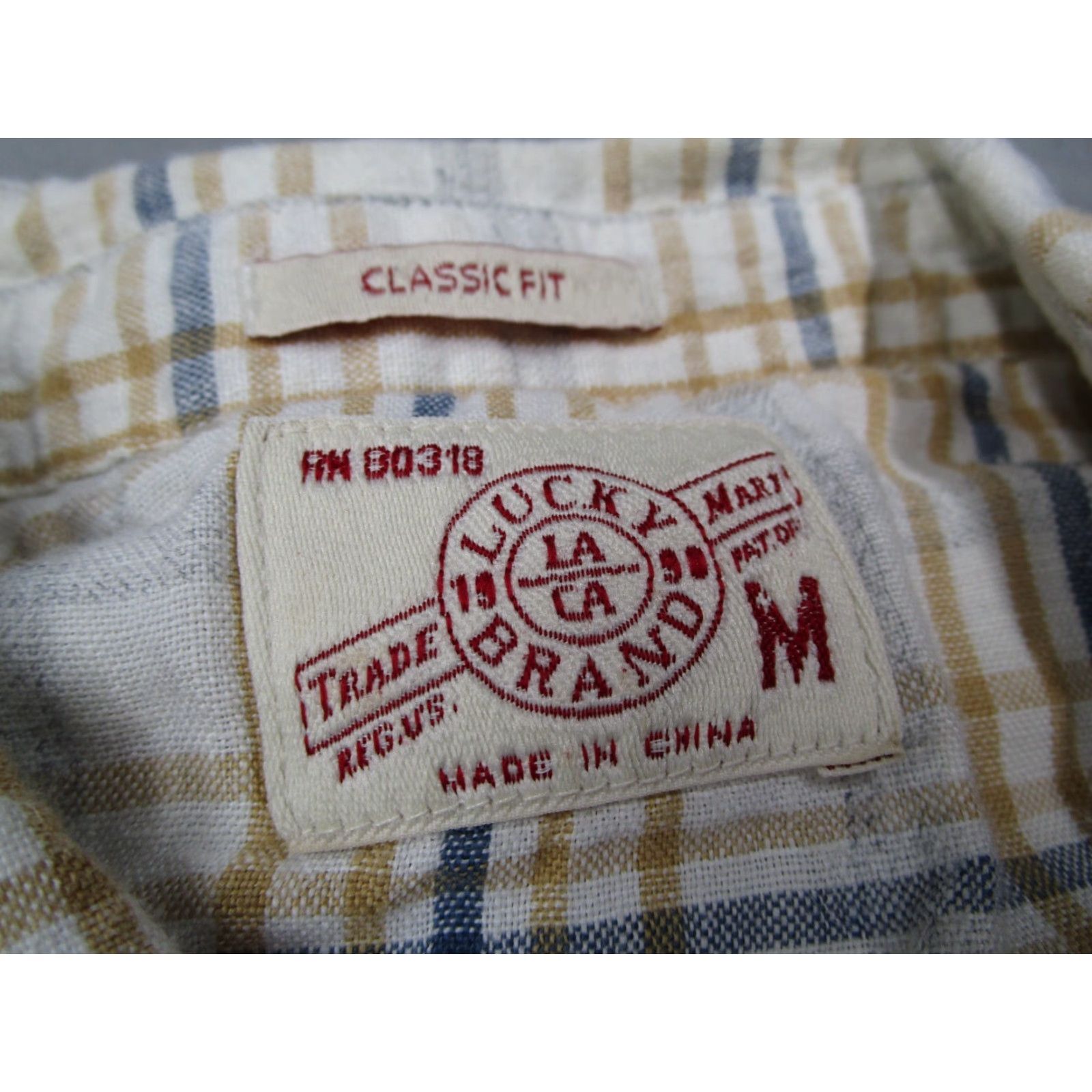 Lucky Brand Lucky Brand Shirt Men Medium Beige Button-Up Linen Blend Short Sleeve Pearl Snap Shirt Size US M / EU 48-50 / 2 - 3 Thumbnail