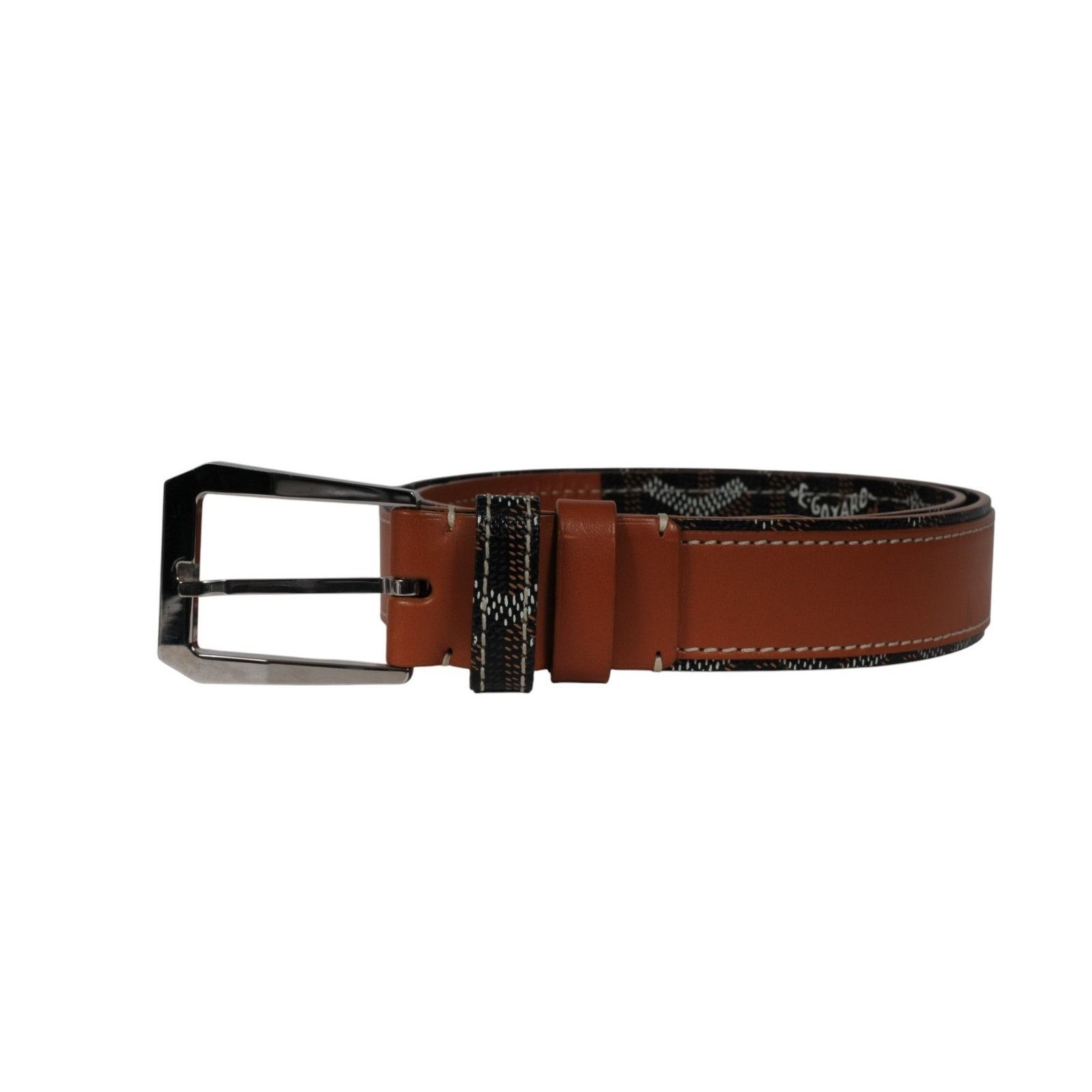 Goyard Fregate Belt 95 33 34 Black Brown Leather Goyardine - 02611 Size 34 - 18 Thumbnail