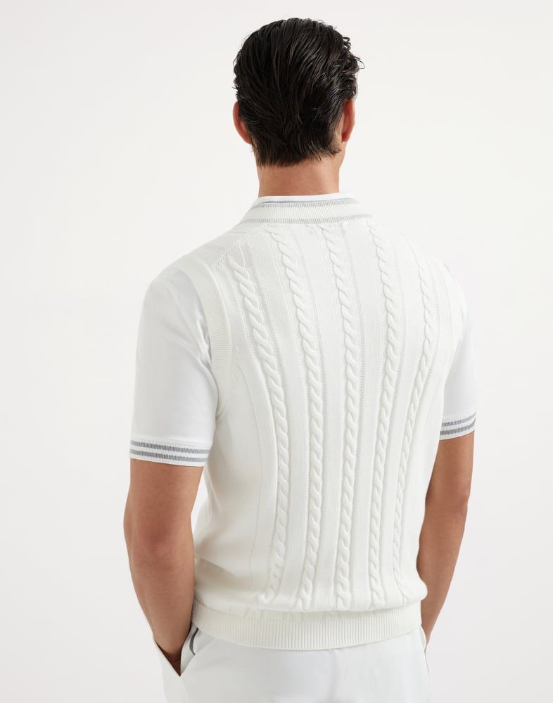 Brunello Cucinelli o1w1db10825 Knitted Vest in White Size US XL / EU 56 / 4 - 5 Thumbnail