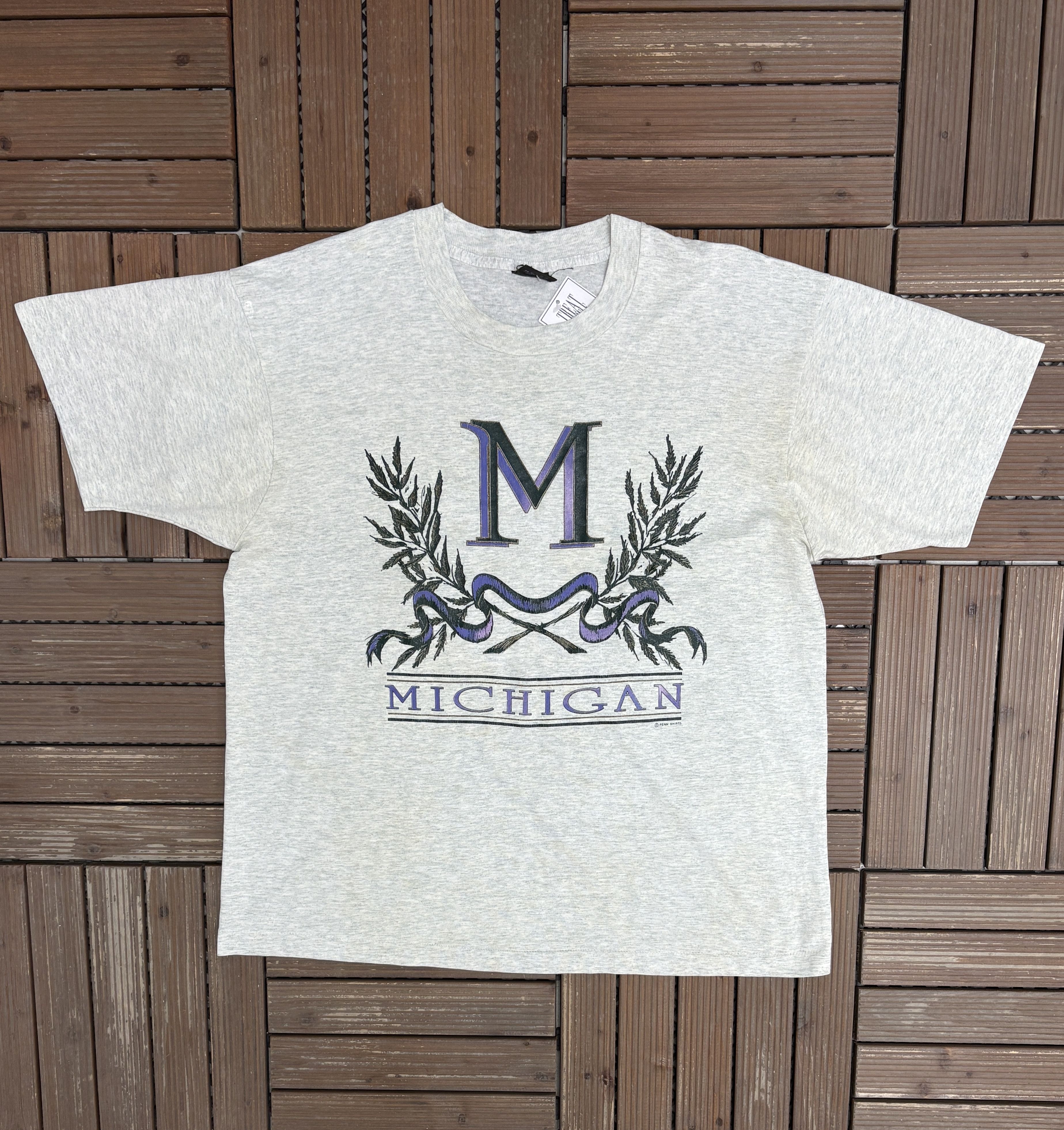 Vintage Michigan Tourist Vintage Made in USA Grey T-Shirt Tee Size US XL / EU 56 / 4 - 1 Thumbnail
