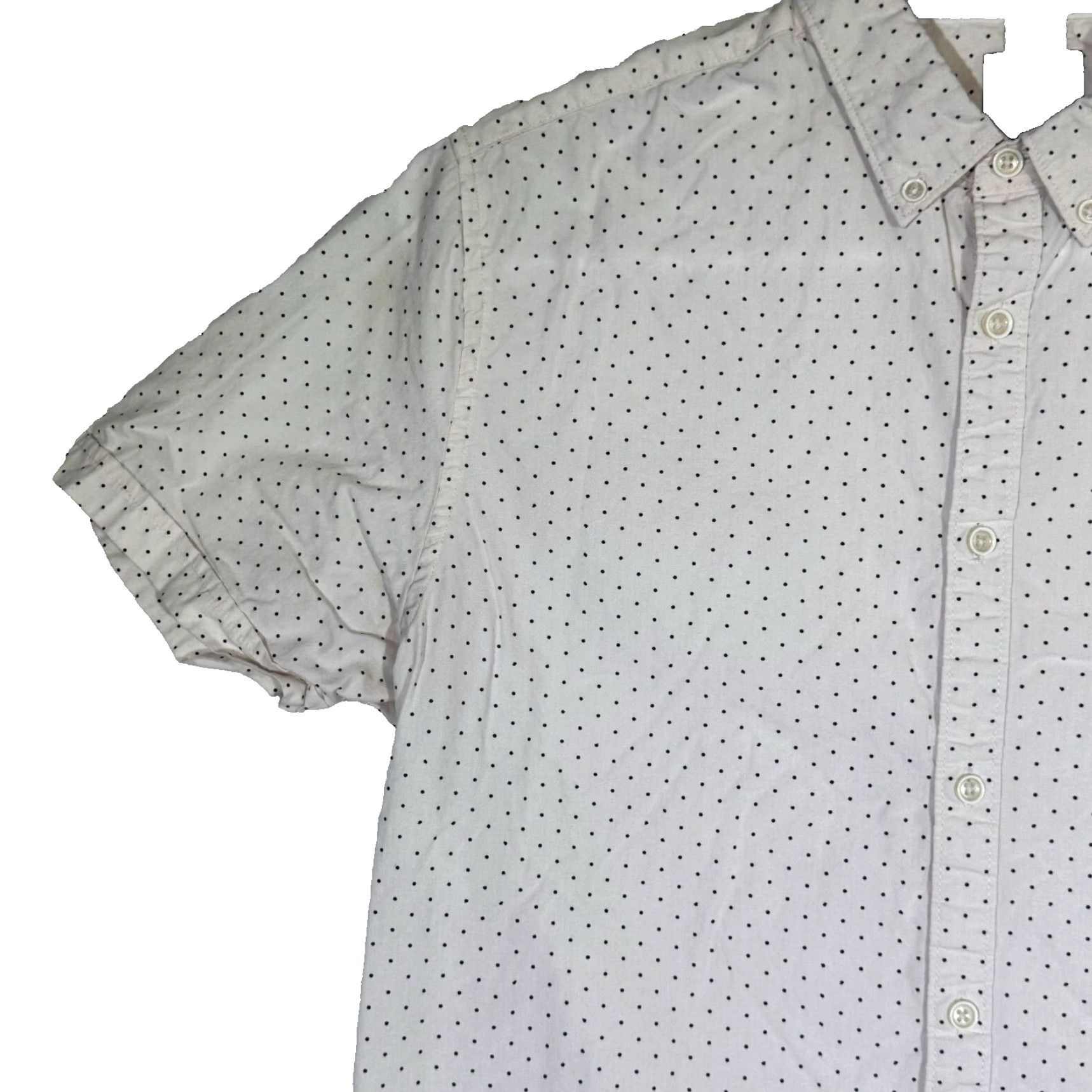 Vintage Cactus Man Shirt Men Cream Polka Dot Short Sleeve Slim Button-Down L Mens Size US L / EU 52-54 / 3 - 4 Thumbnail