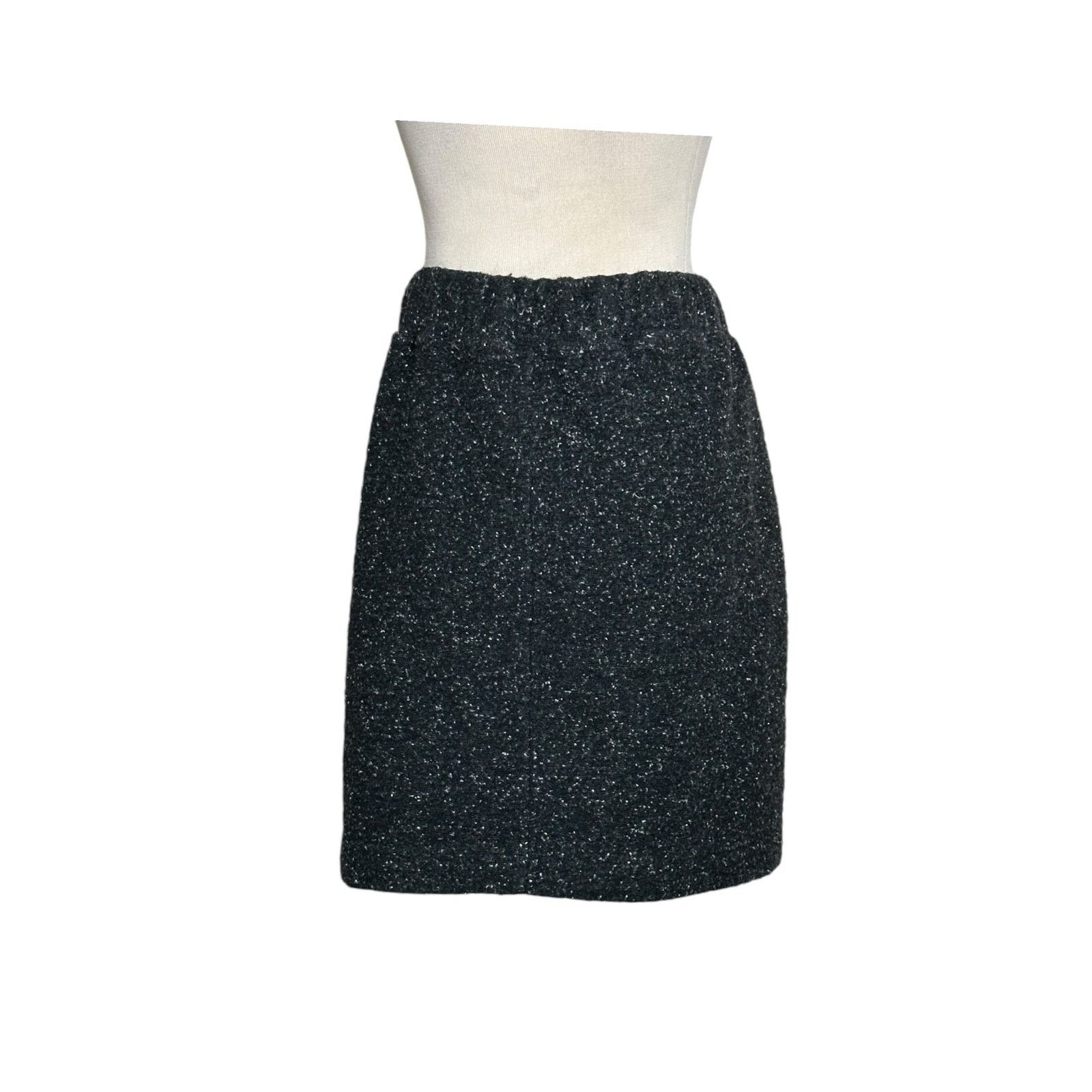 Loft Loft gray pull on front waist tie mini skirt size LP Size 22" - 2 Thumbnail