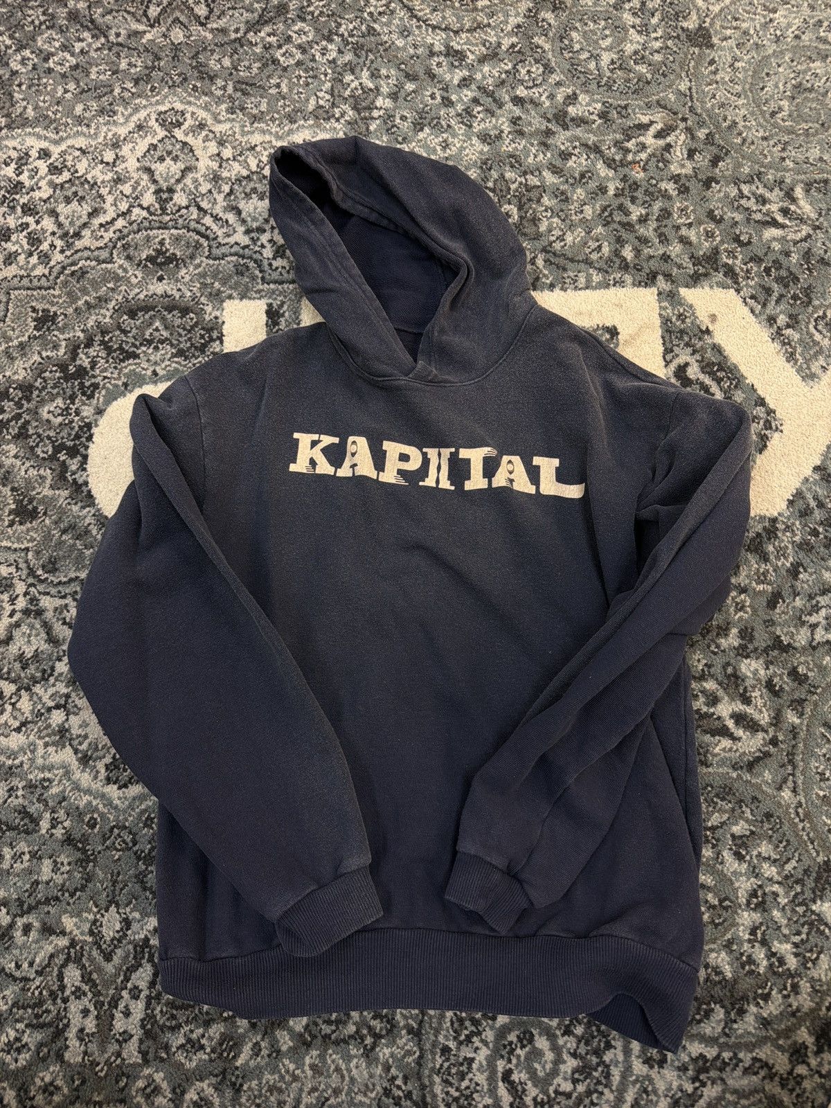 Kapital Logo Hooded Sweatshirt Navy