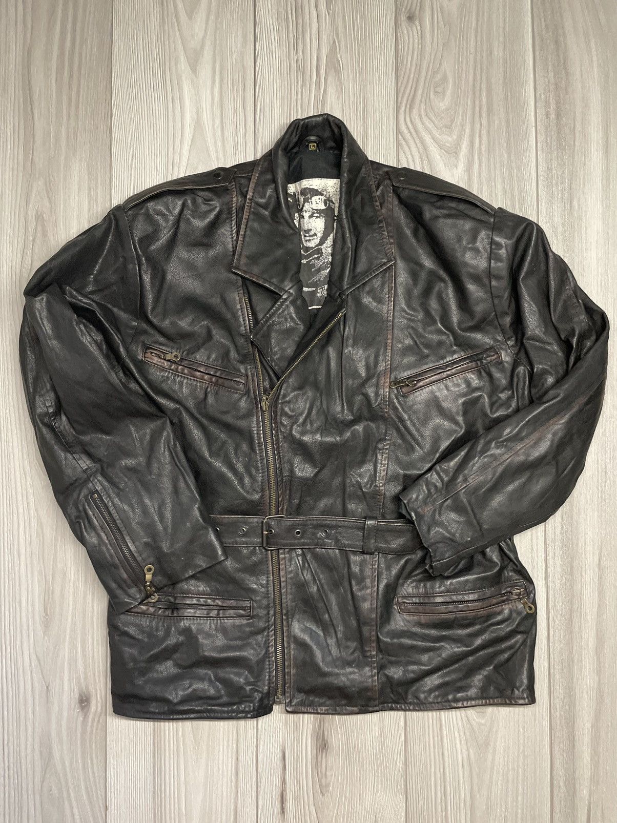 Vintage Vintage 80s 90s The Flying jacket moto leather archive Size US L / EU 52-54 / 3 - 2 Thumbnail
