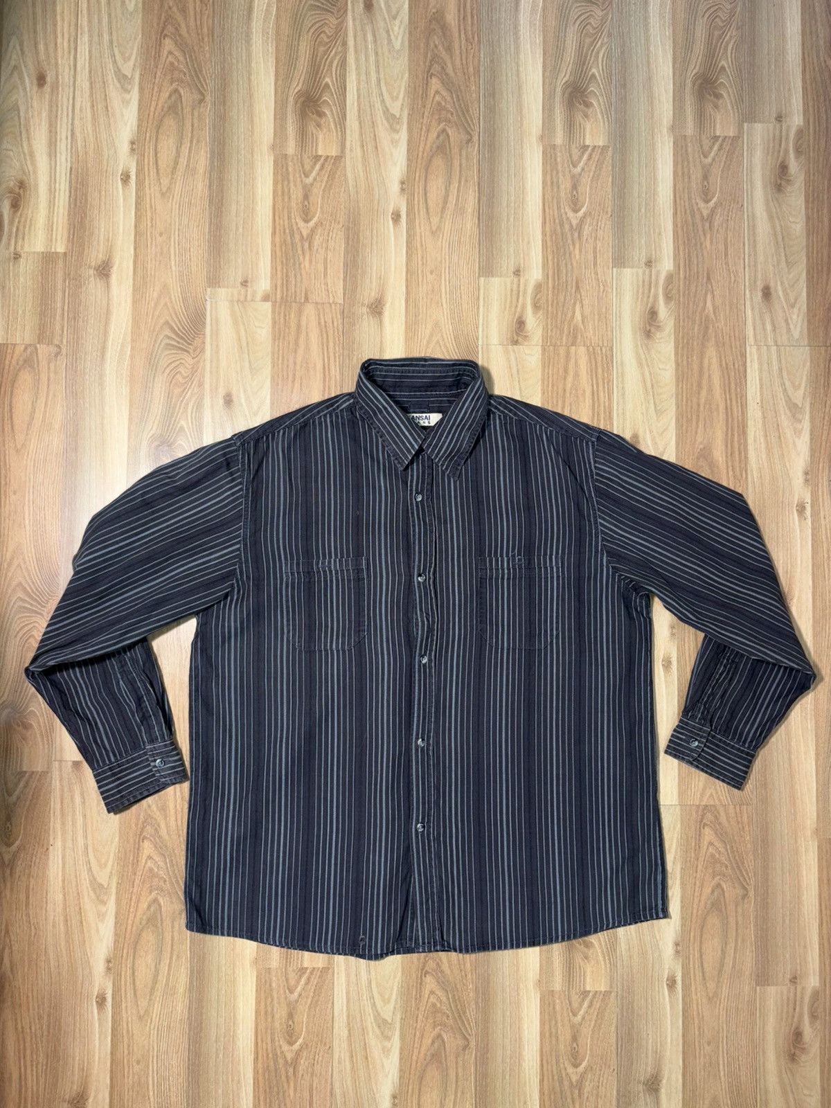 Kansai Yamamoto Vtg Kansai Yamamoto Kansai Jeans Striped Corduroy Work Shirt Size US XXL / EU 58 / 5 - 1 Thumbnail