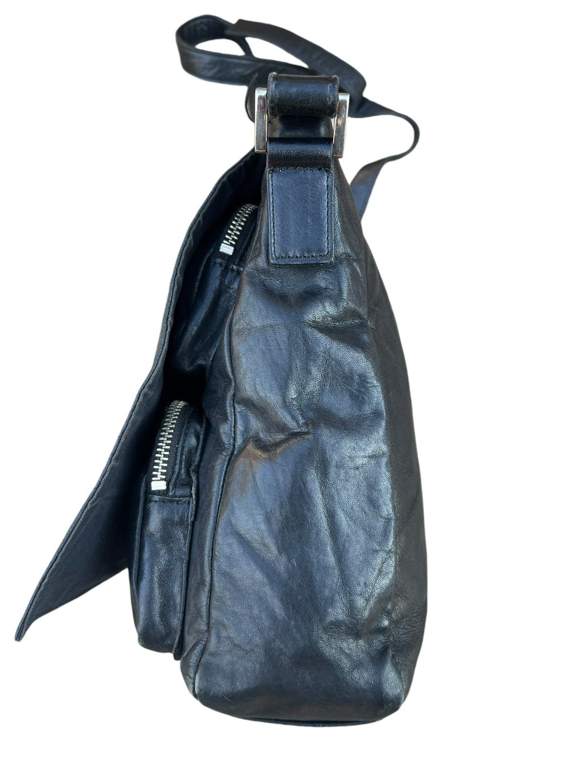 Japanese Brand × Leather Vintage pour deux ACCE. Japan Patina Leather Cargo Sling Bag Size ONE SIZE - 12 Thumbnail