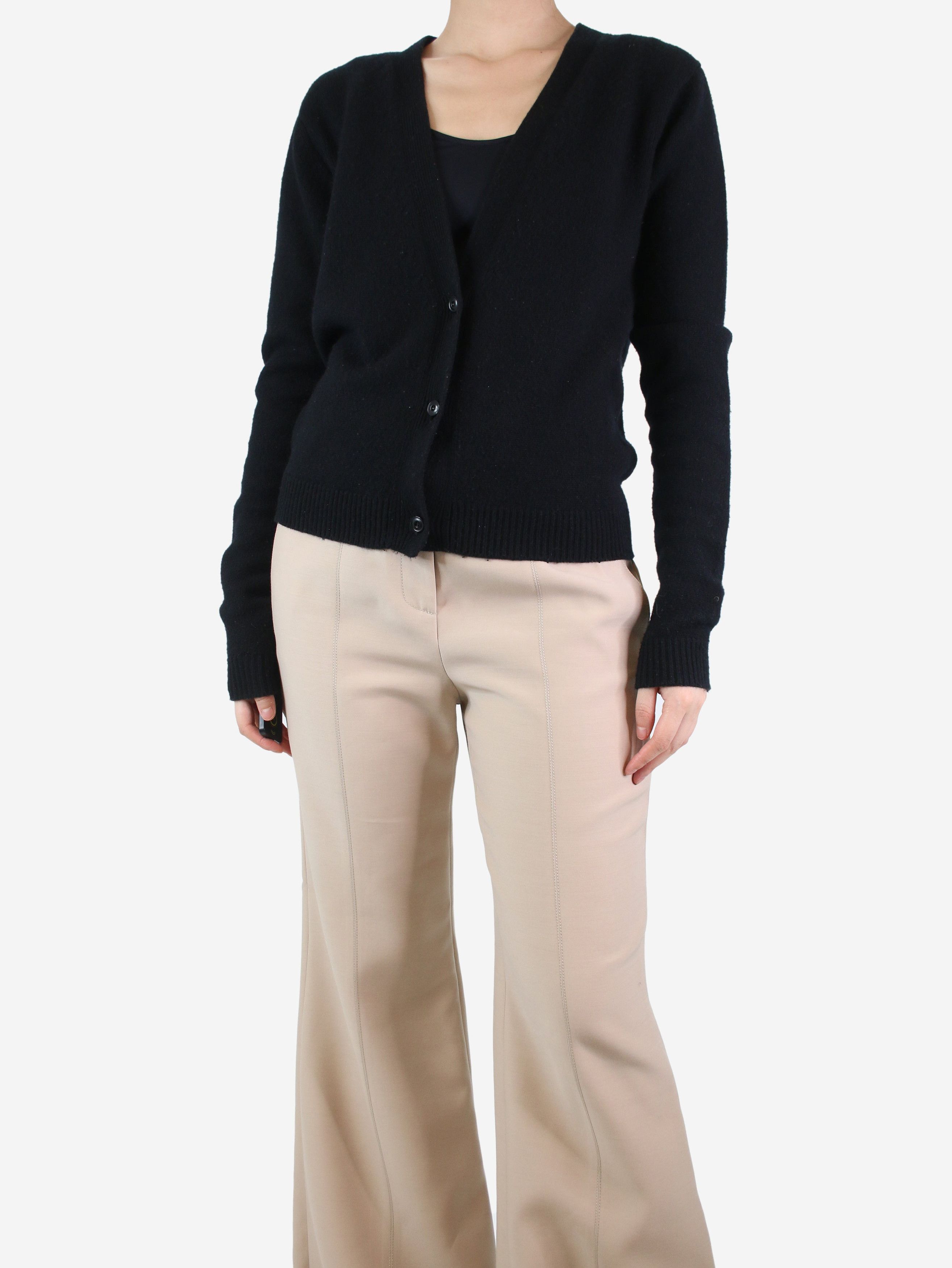 image of Raey Black Cashmere Cardigan - Size S, Women's