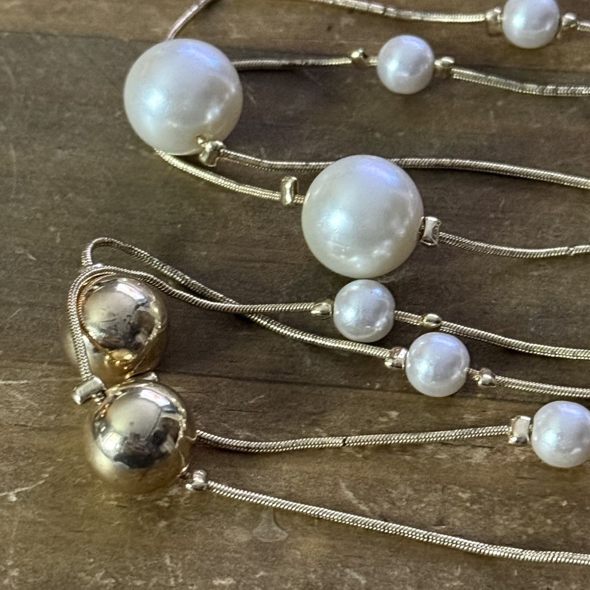 Other Long gold tone station pearl and bead necklace Size ONE SIZE - 3 Thumbnail