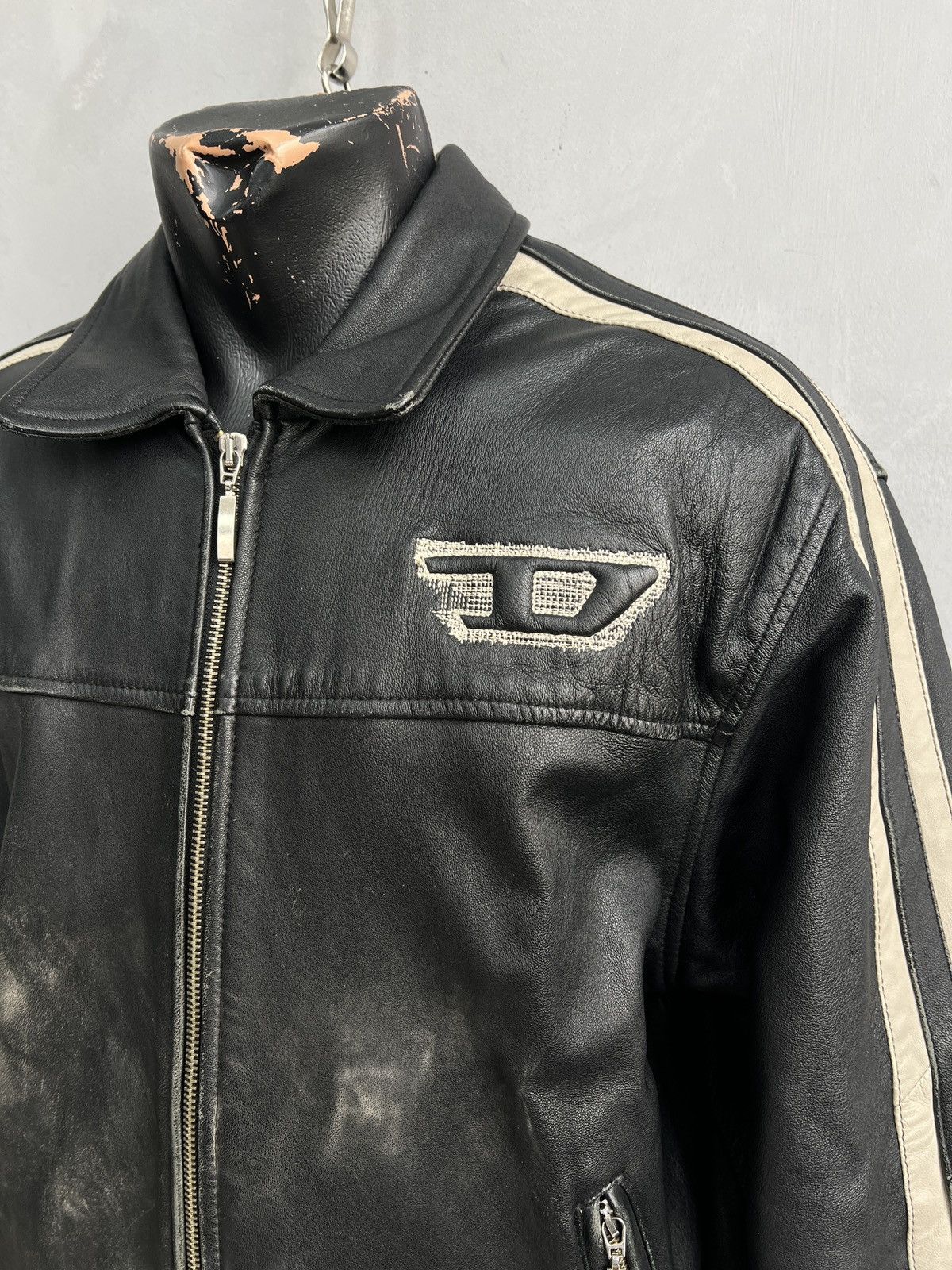 Diesel Diesel archive distressed leather y2k front logo jacket Size US L / EU 52-54 / 3 - 2 Thumbnail
