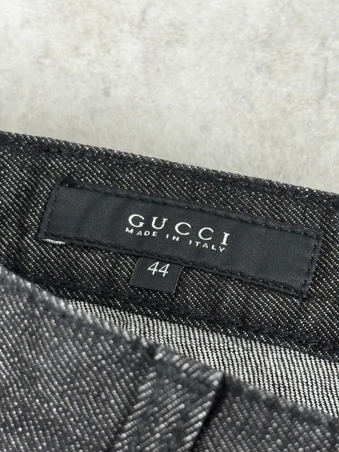 Gucci 2010s Gucci Black Brut Denim Jeans by Frida Giannini Size US 30 / EU 46 - 11 Thumbnail