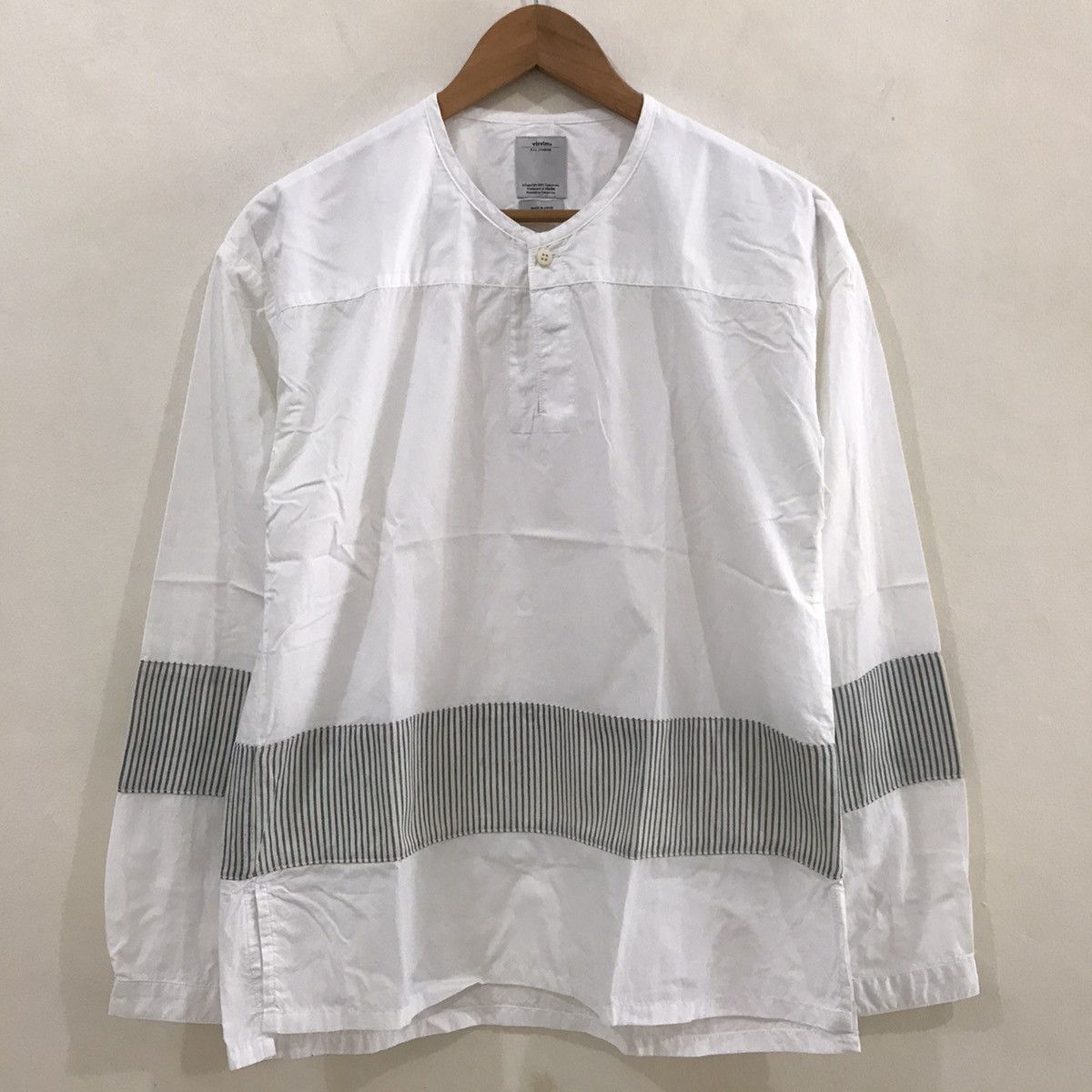 Visvim Visvim Collarless Stripe Trimmed Cotton Size US M / EU 48-50 / 2 - 1 Thumbnail