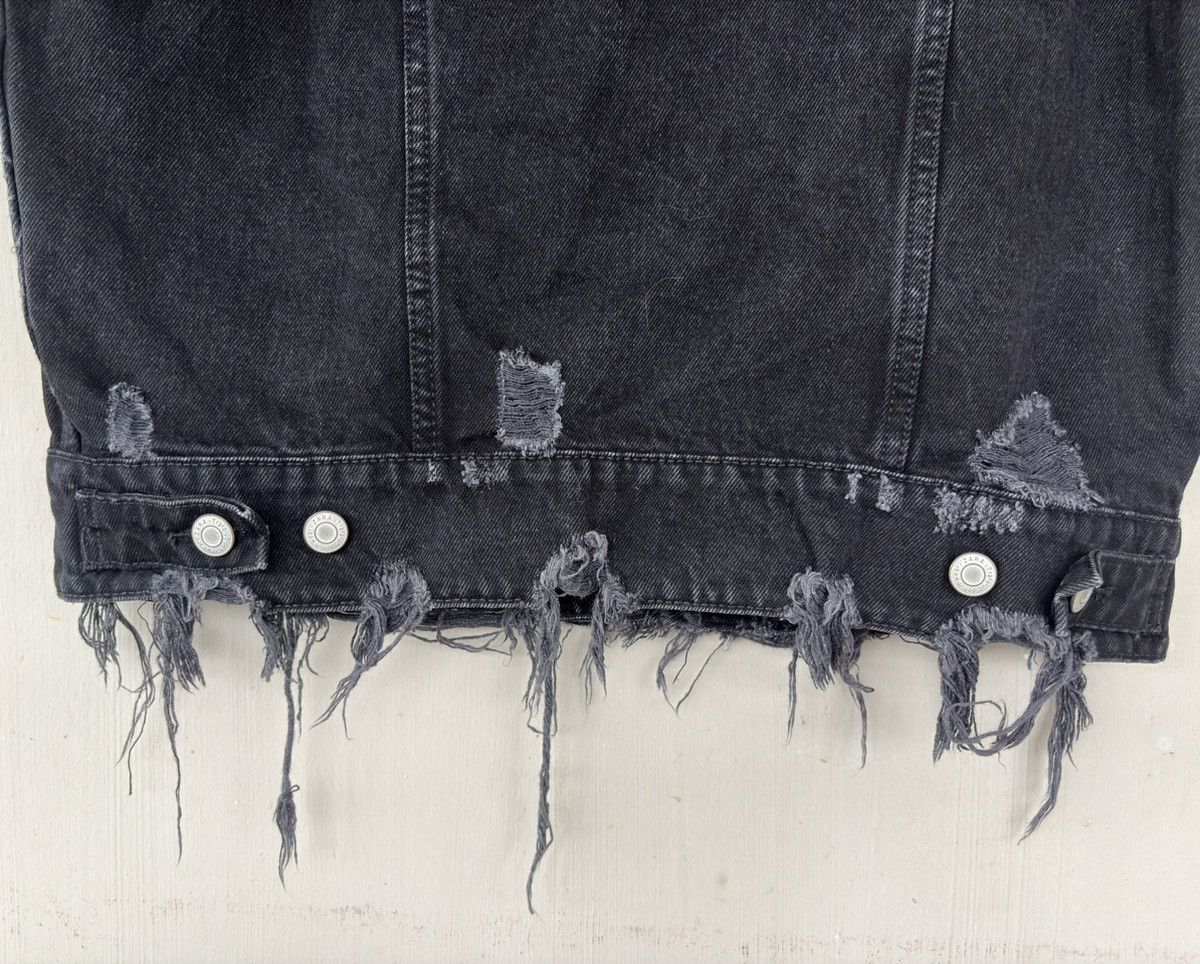 Zara Trafaluc Zara Black Distressed Long Denim Jacket Size US M / EU 48-50 / 2 - 12 Thumbnail