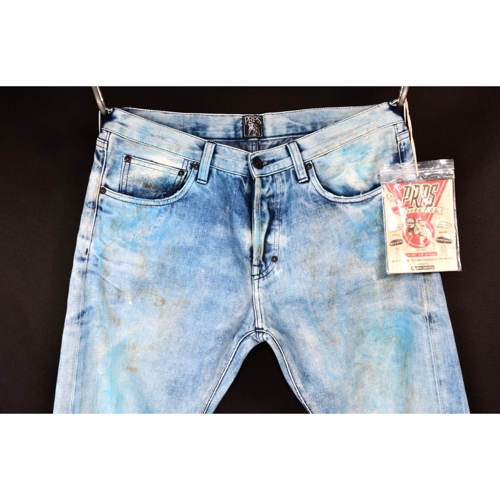 Prps PRPS Demon Jeans Slim Straight Distressed W32 Jeans Mens Slim Regular Blue 34 Inseam 100% Cotton Denim Brand: Prps Pattern: Solid Size US 32 / EU 48 - 2 Thumbnail